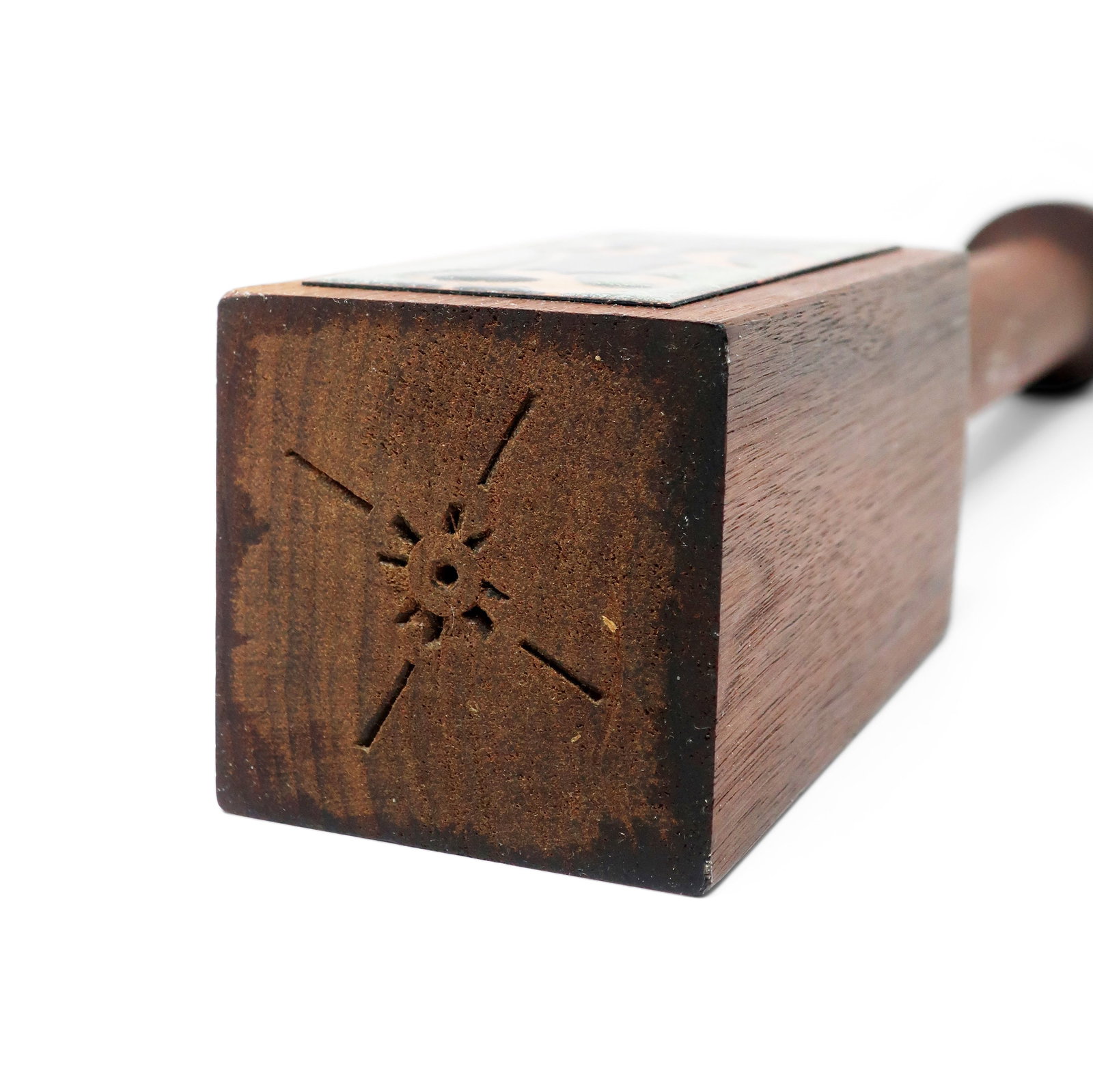 Mid-Century Modern Teak & Green Enameled Metal Table Lighter - 9