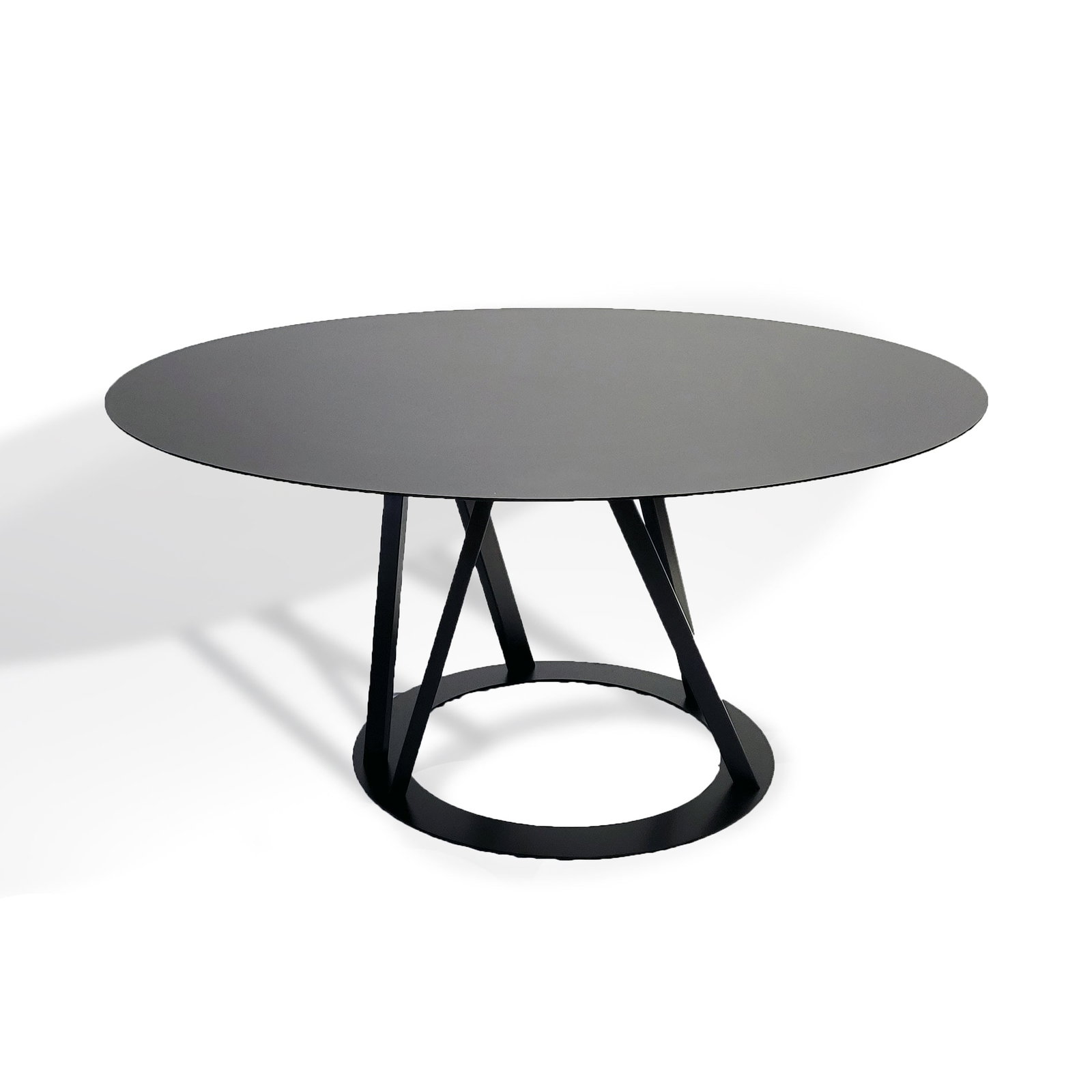 Round BIG IRONY Table by Maurizio Peregalli for Zeus: Designed in 2000, Maurizio Peregalli's Big Irony series of products for Zeus were unique in their construction from unpainted steel. Peregalli embraced the surface irregularities of the material so