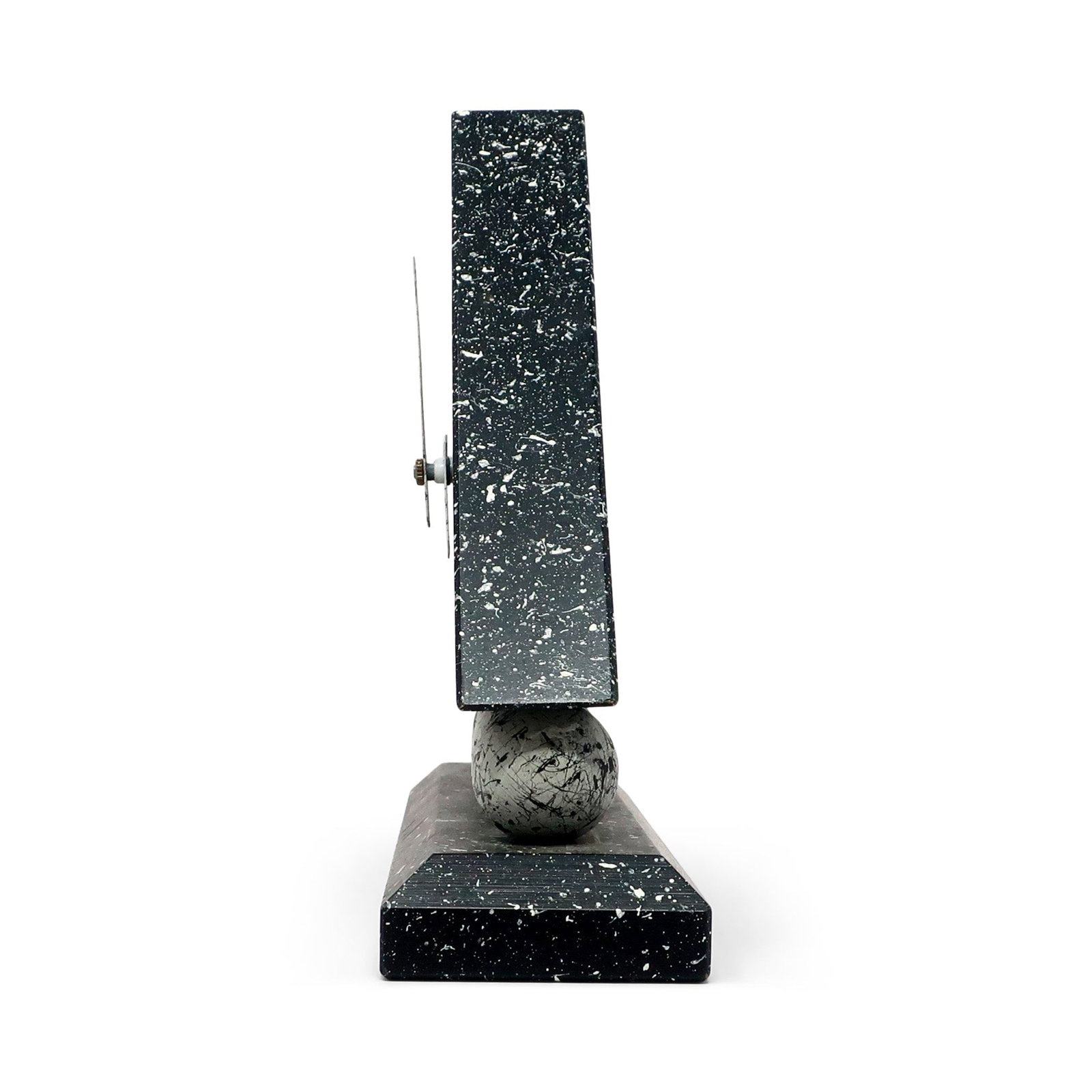 1980s Triangular Black Splatter Paint Desk Clock - 4