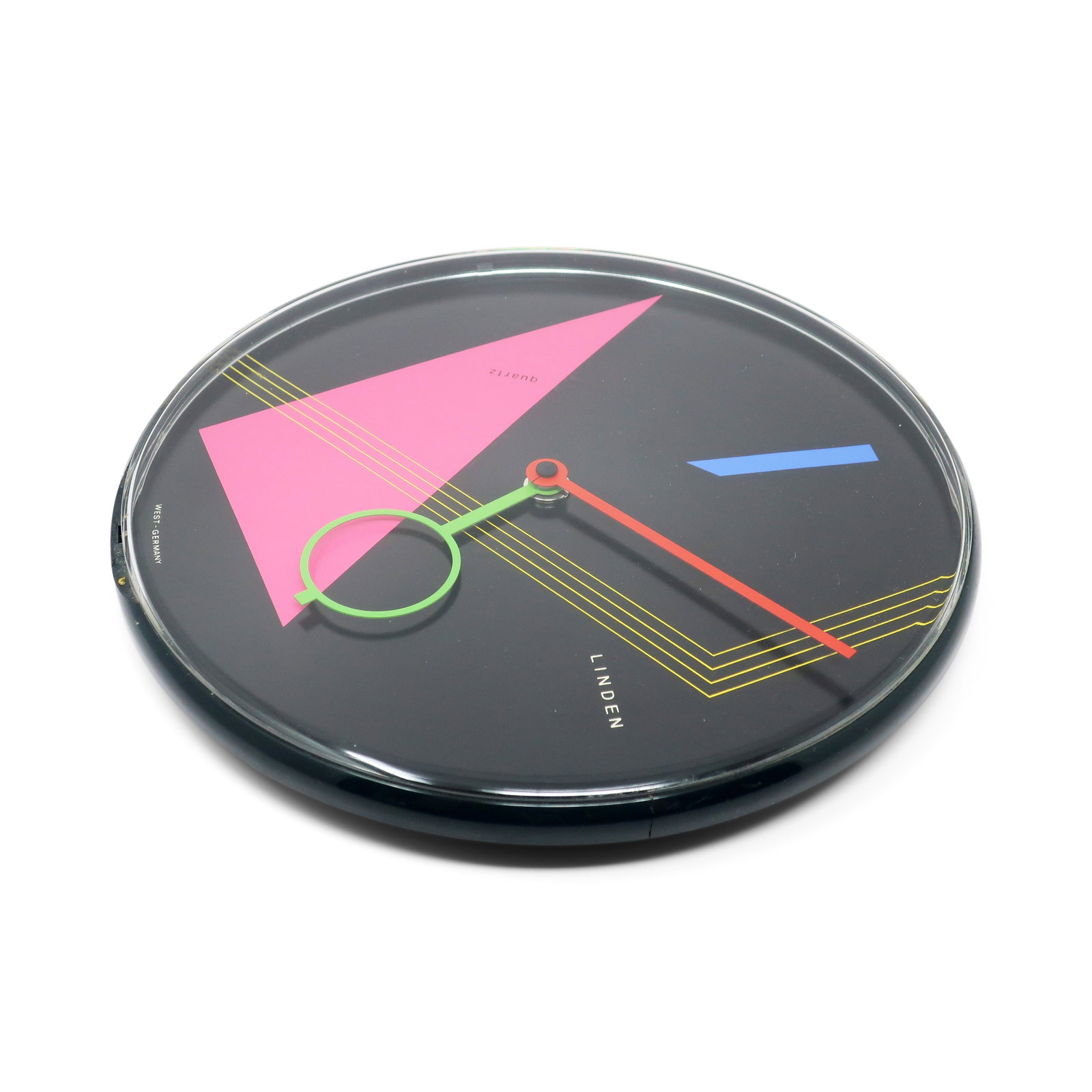 1980s Postmodern Black Wall Clock by Linden - 2