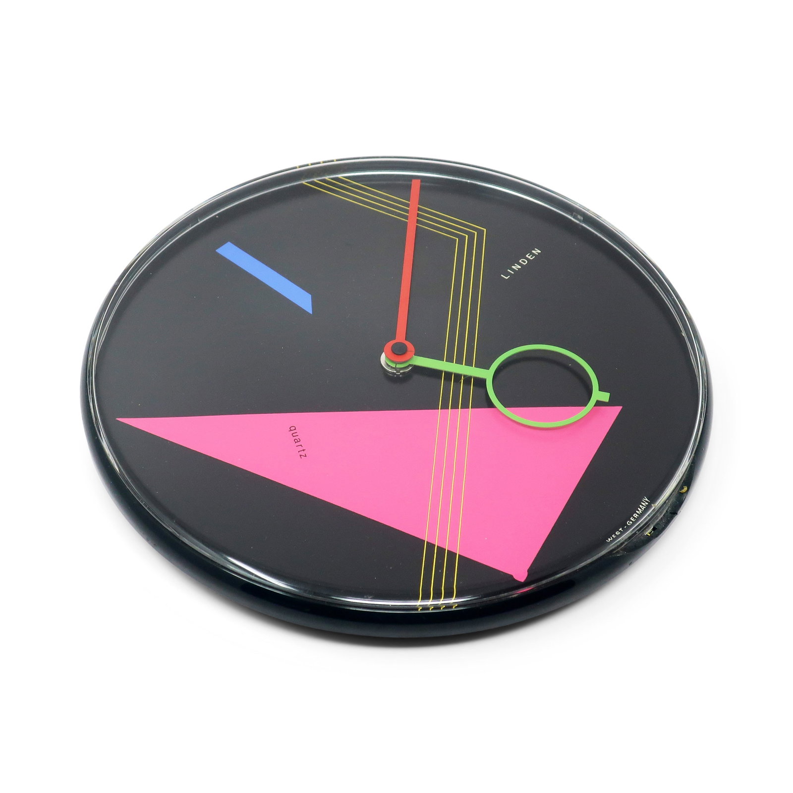 1980s Postmodern Black Wall Clock by Linden - 3
