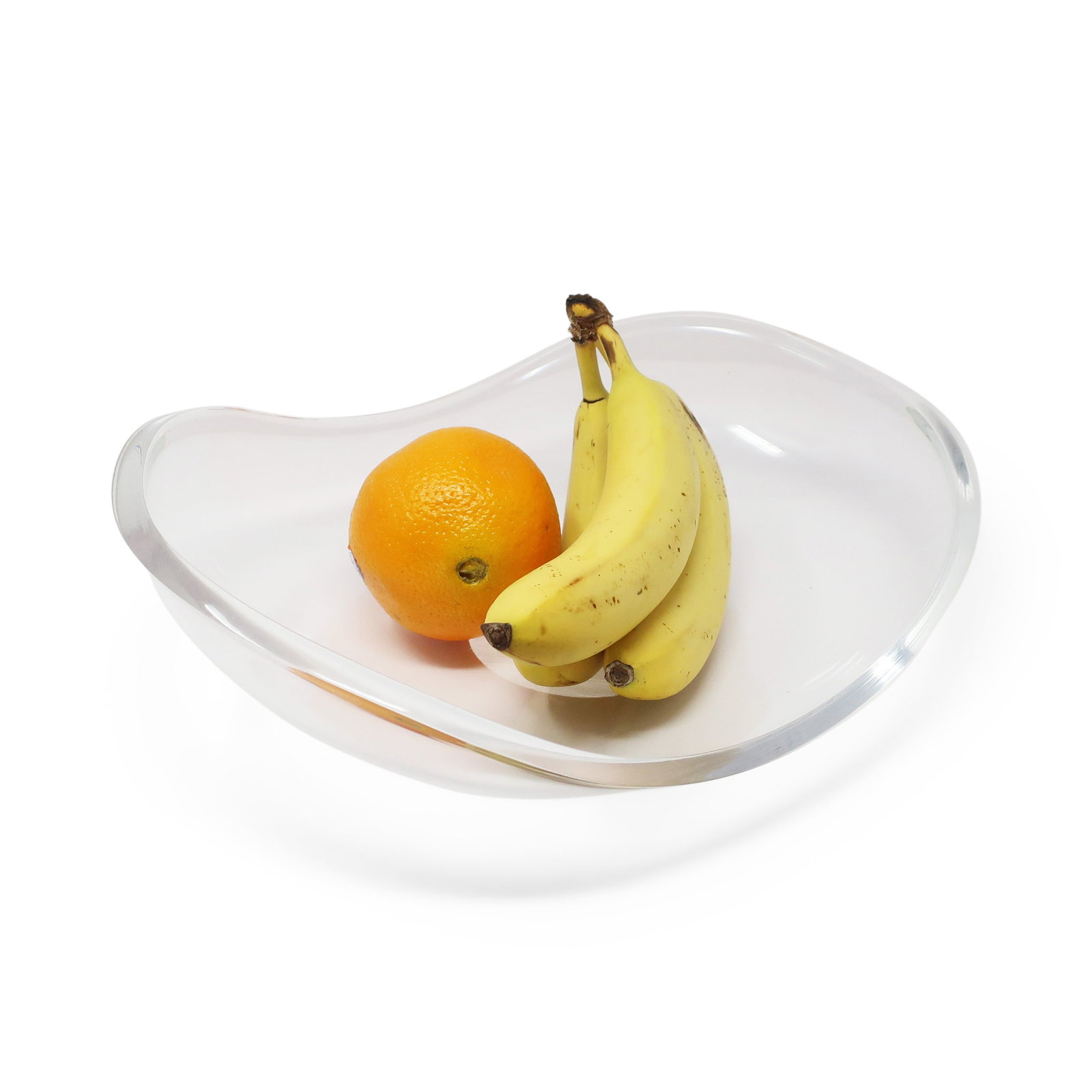 Astrolite Lucite Serving Bowl by Ritts Co. of Los Angeles: An excellent mid-century modern "Astrolite" lucite serving bowl by the Ritts Company of Los Angeles in a dynamic and beautiful curving form. The Ritts Company was owned by Herbert and Shirley Ritts, p