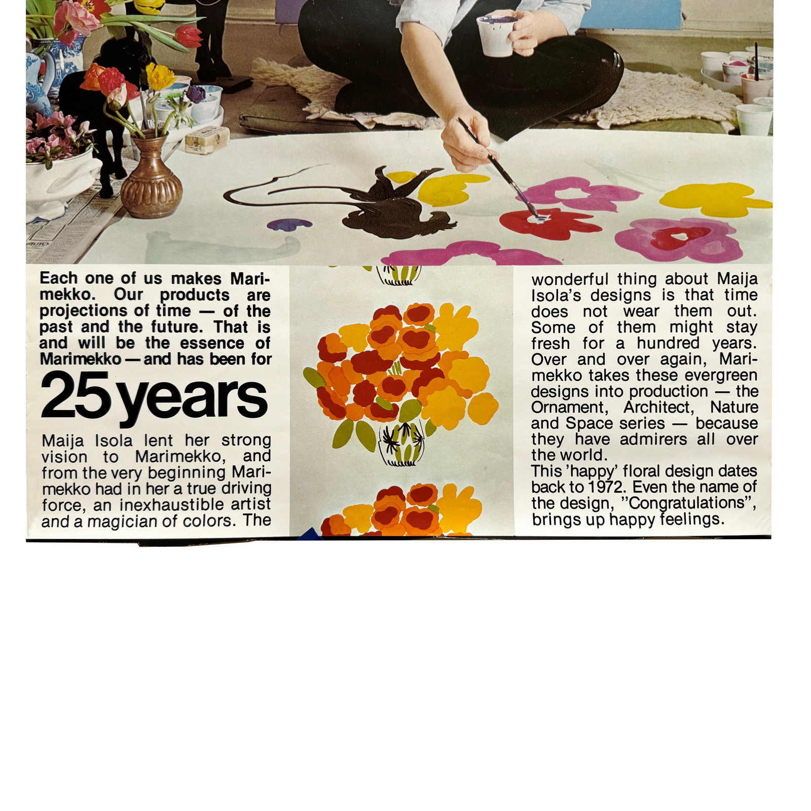 1970s 25th Anniversary Marimekko Poster with Maija Isola - 4