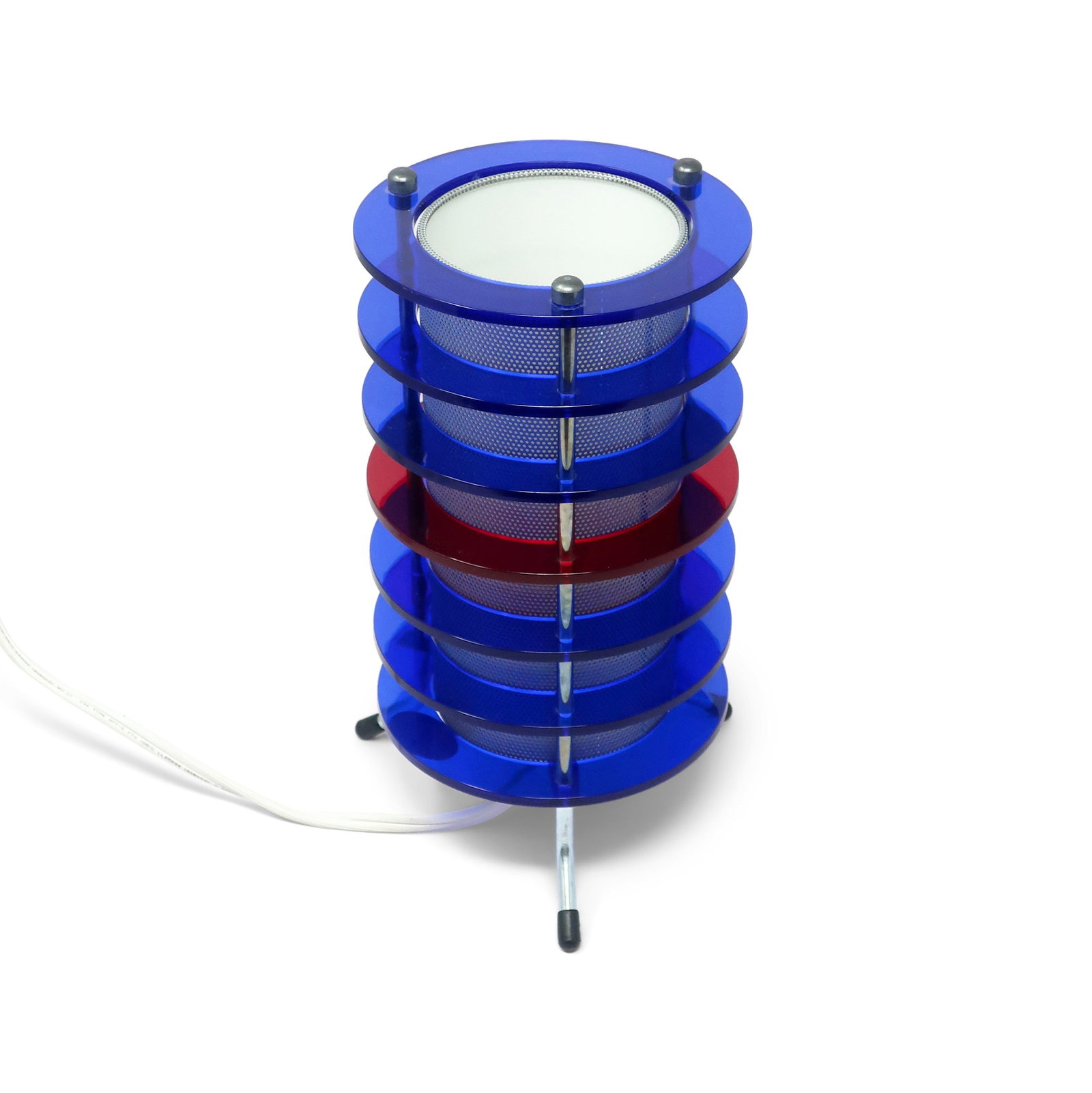 1990s Multicolored Lucite and Chrome Time Tunnel Lamp - 2