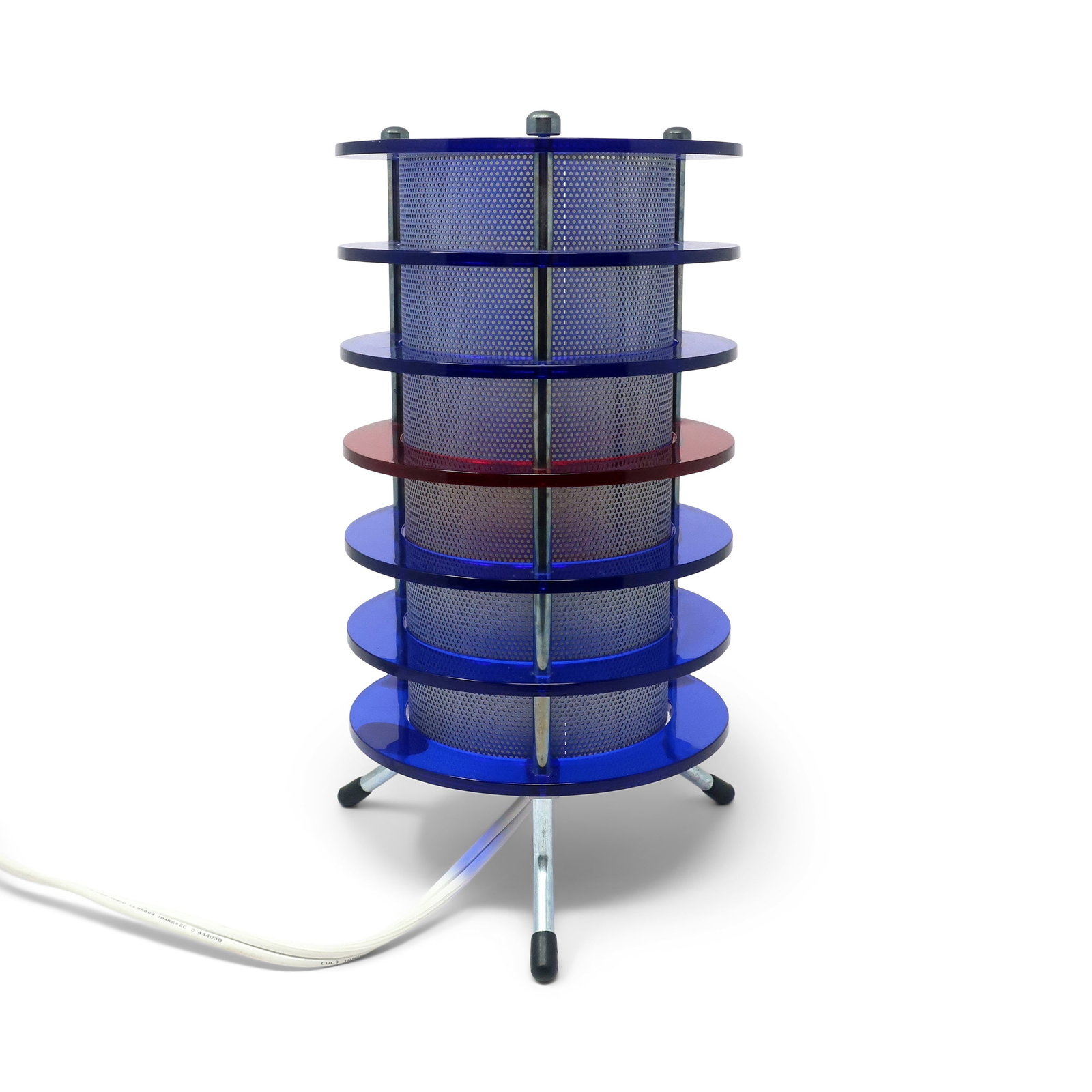 1990s Multicolored Lucite and Chrome Time Tunnel Lamp - 3