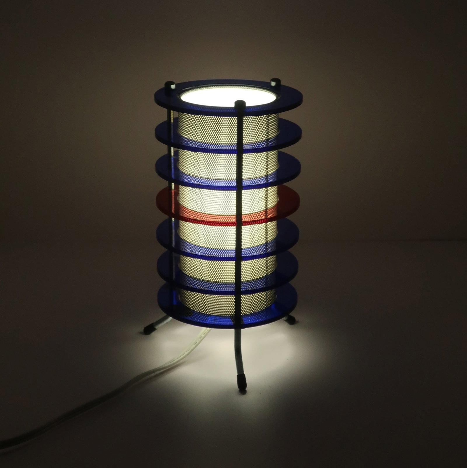 1990s Multicolored Lucite and Chrome Time Tunnel Lamp - 4