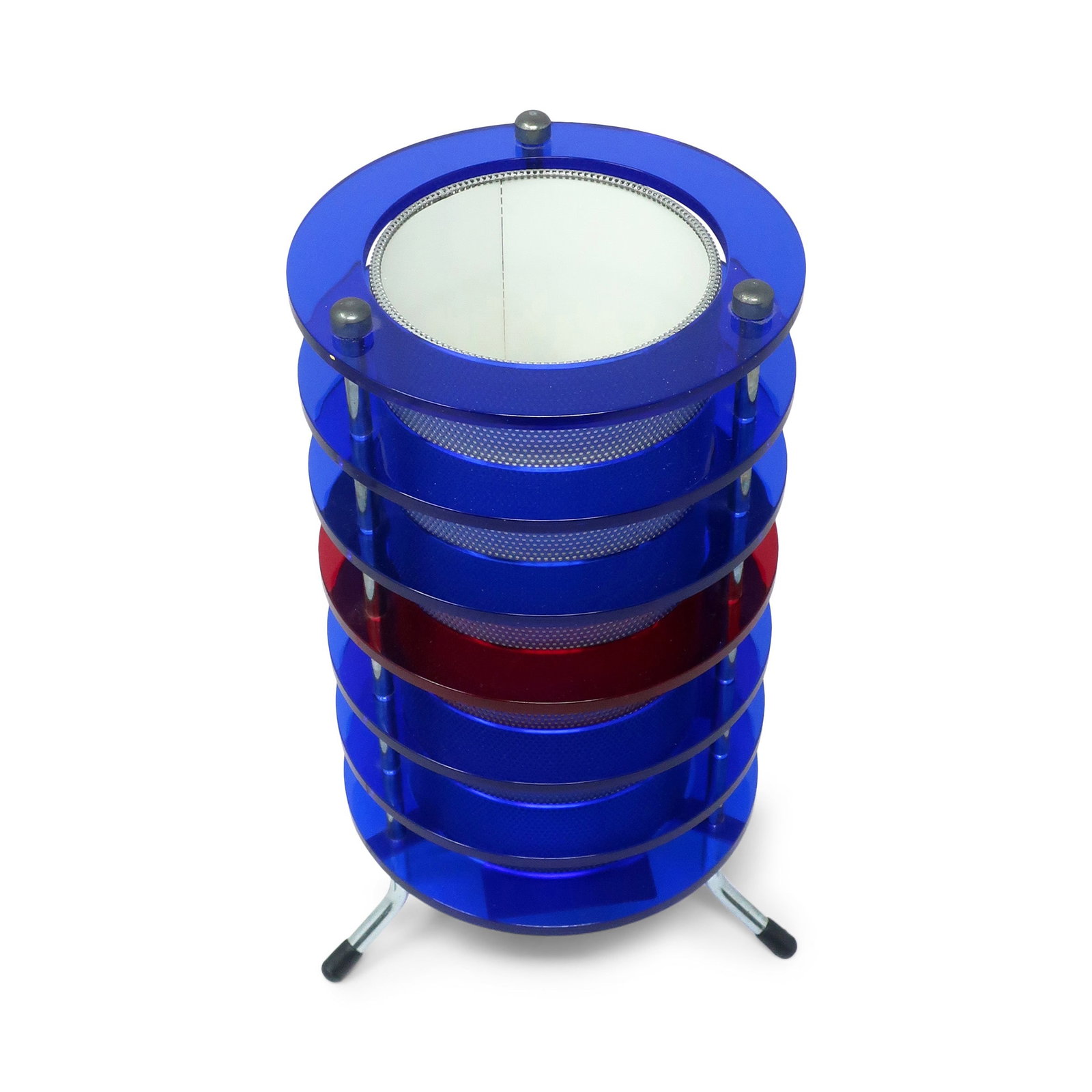 1990s Multicolored Lucite and Chrome Time Tunnel Lamp - 5