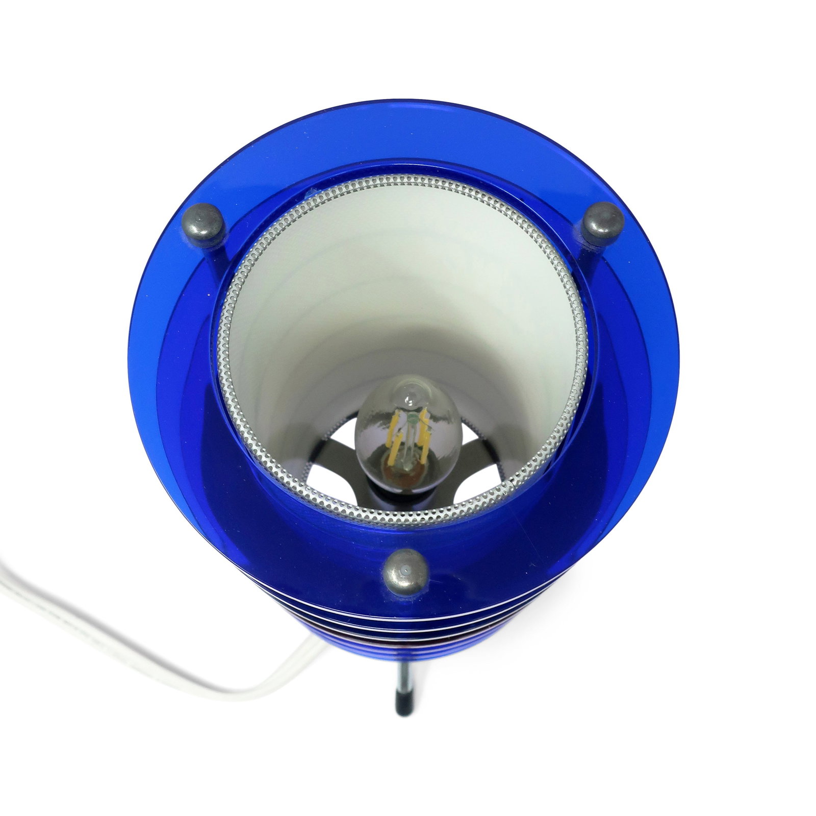 1990s Multicolored Lucite and Chrome Time Tunnel Lamp - 7