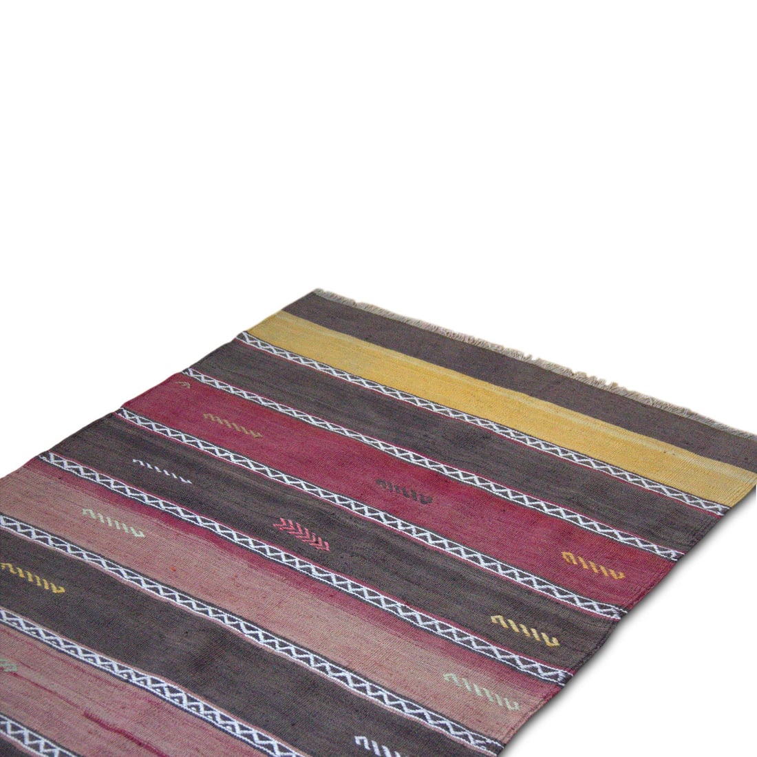 Vintage 1970s Handwoven Anatolian Turkish Kilim Rug - 3