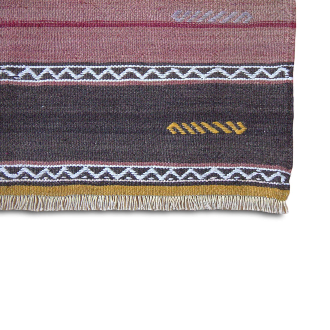 Vintage 1970s Handwoven Anatolian Turkish Kilim Rug - 6