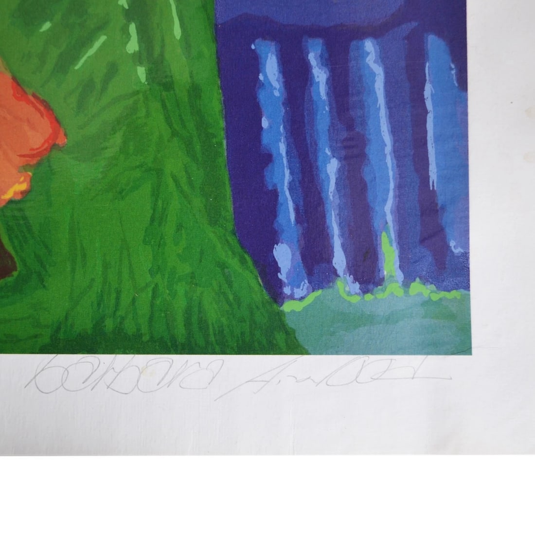 Limited Edition "Orange Dress" Seriolithograph by Barbara Wood - 6
