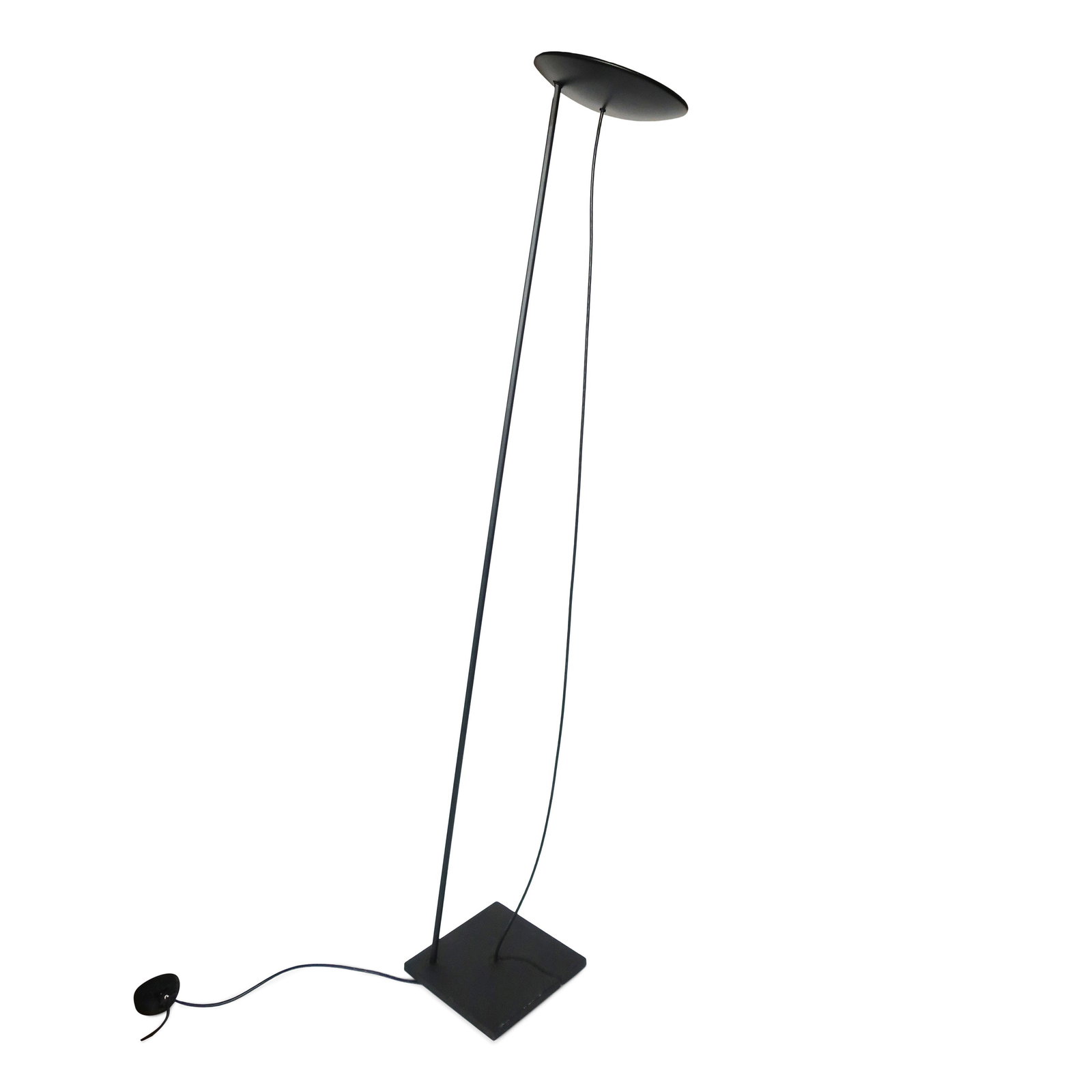 1980s Postmodern Tao Floor Lamp by Barbaglia & Colombo for PAF Studio: An elegant postmodern "Tao" floor lamp designed by Italian architects and designers Mario Barbaglia and Marco Colombo for PAF Studios in 1980. A round bowl shade and a square black base are joined by
