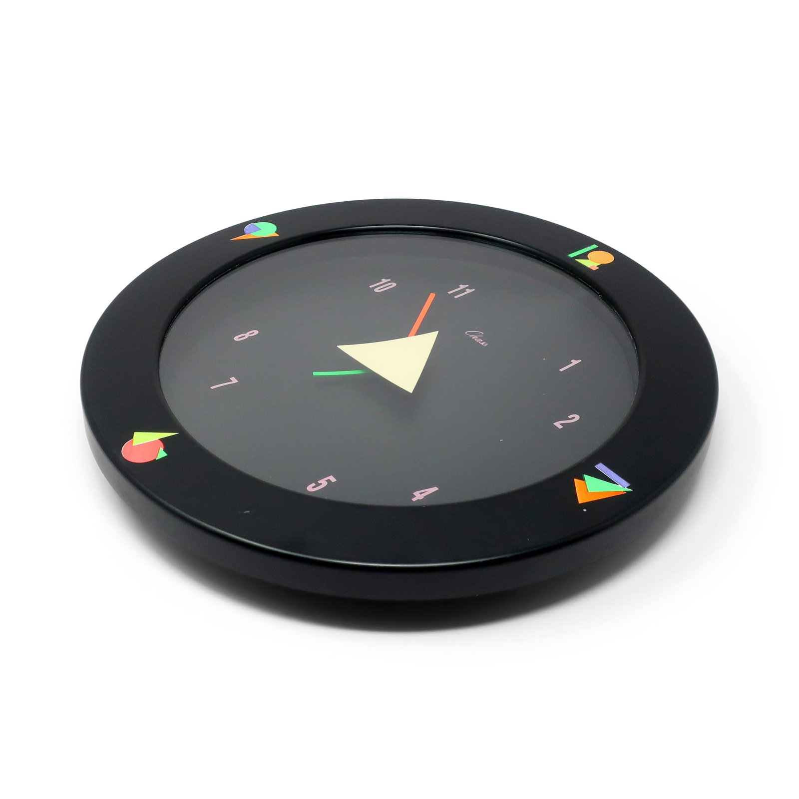 1980s Black Postmodern Wall Clock by Chass - 3
