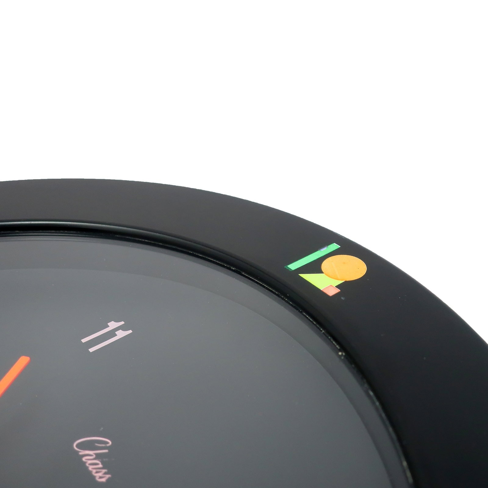 1980s Black Postmodern Wall Clock by Chass - 4