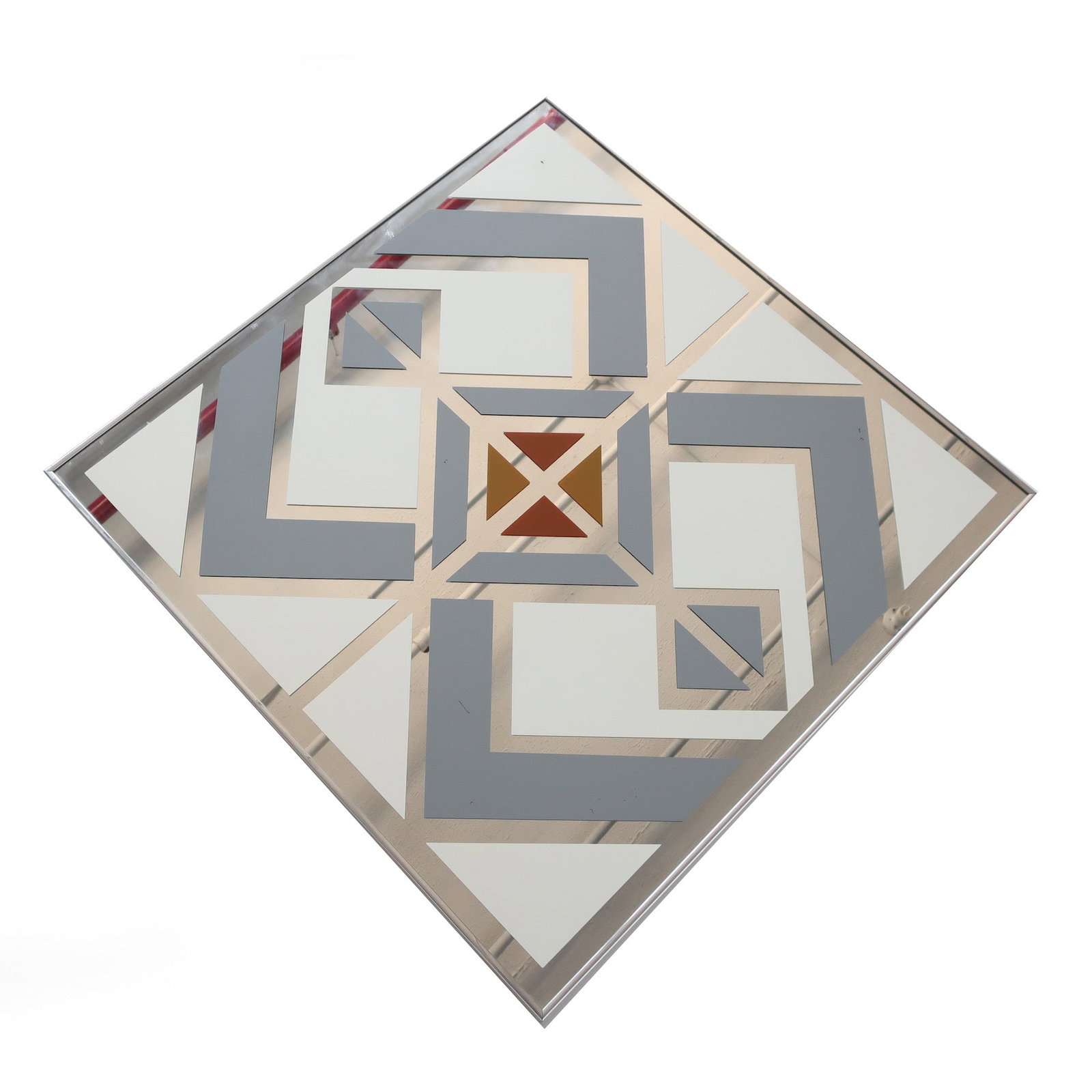 1970s Vintage Op Art Painted Mirror - 3