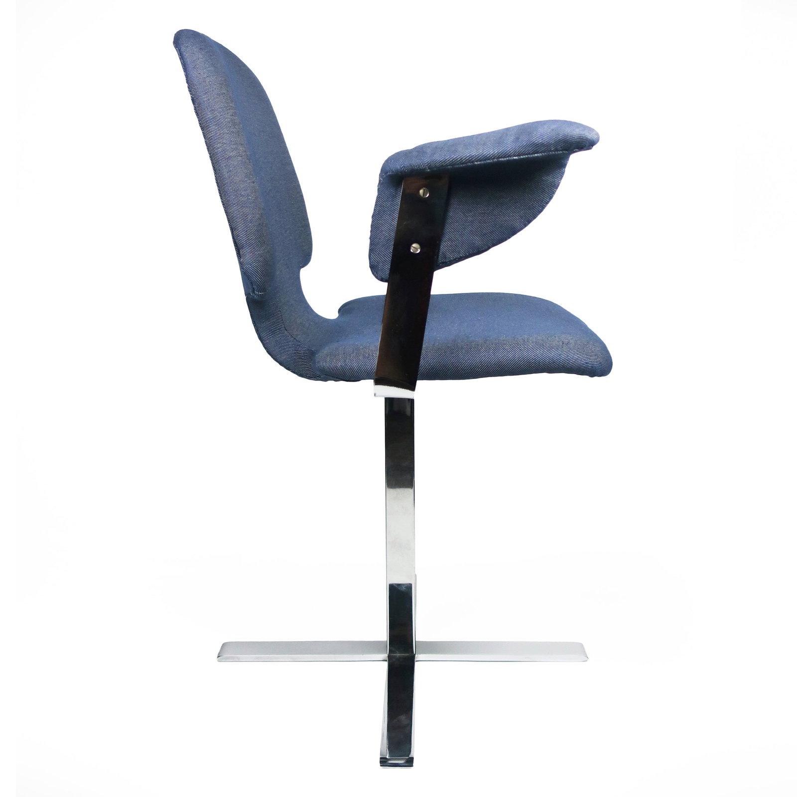 Modernist Chrome Winged Side Chair - 2