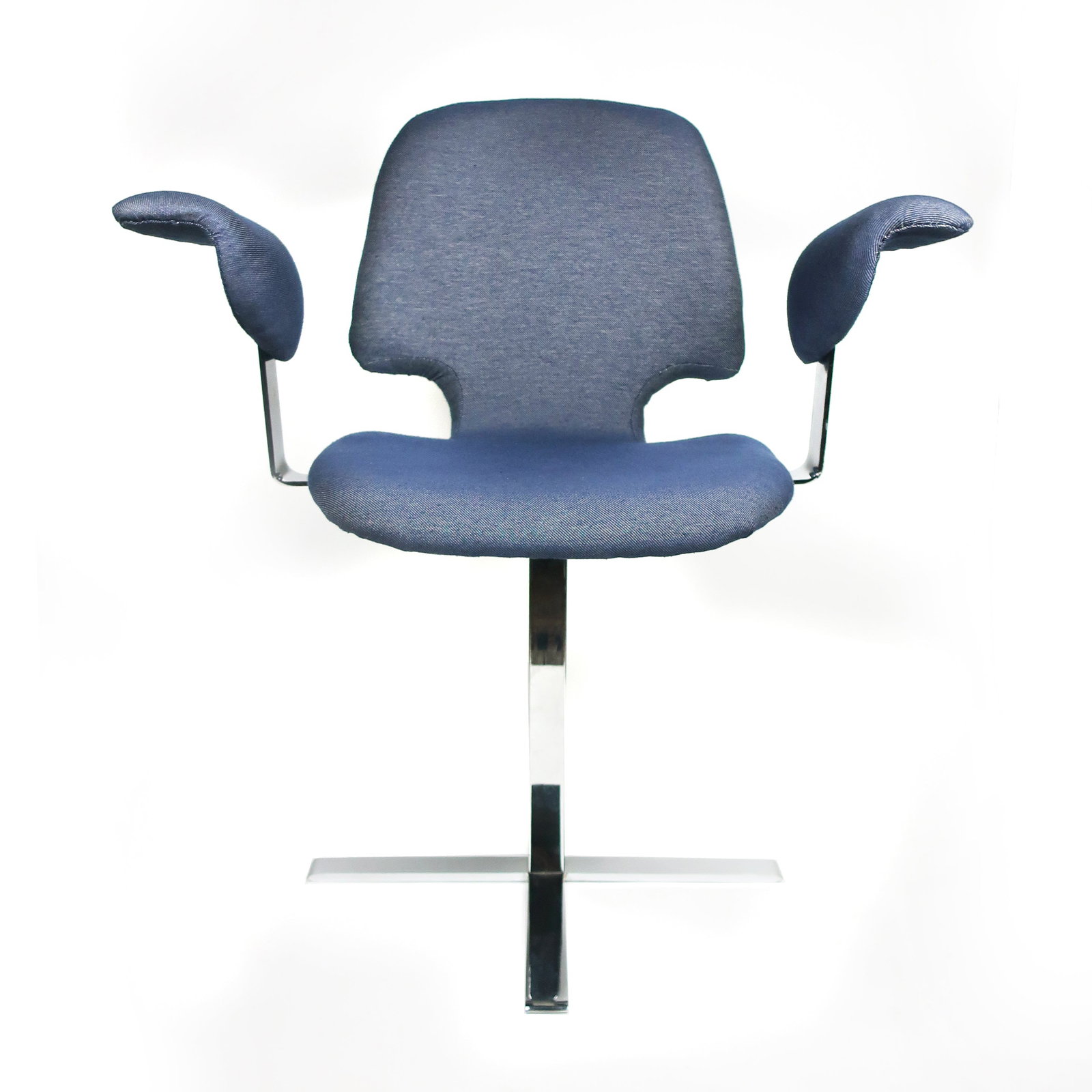 Modernist Chrome Winged Side Chair - 3