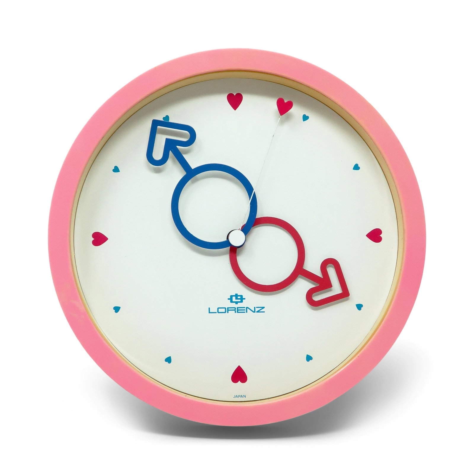 1980s Pink Heart Wall Clock by Lorenz (1 of 6)