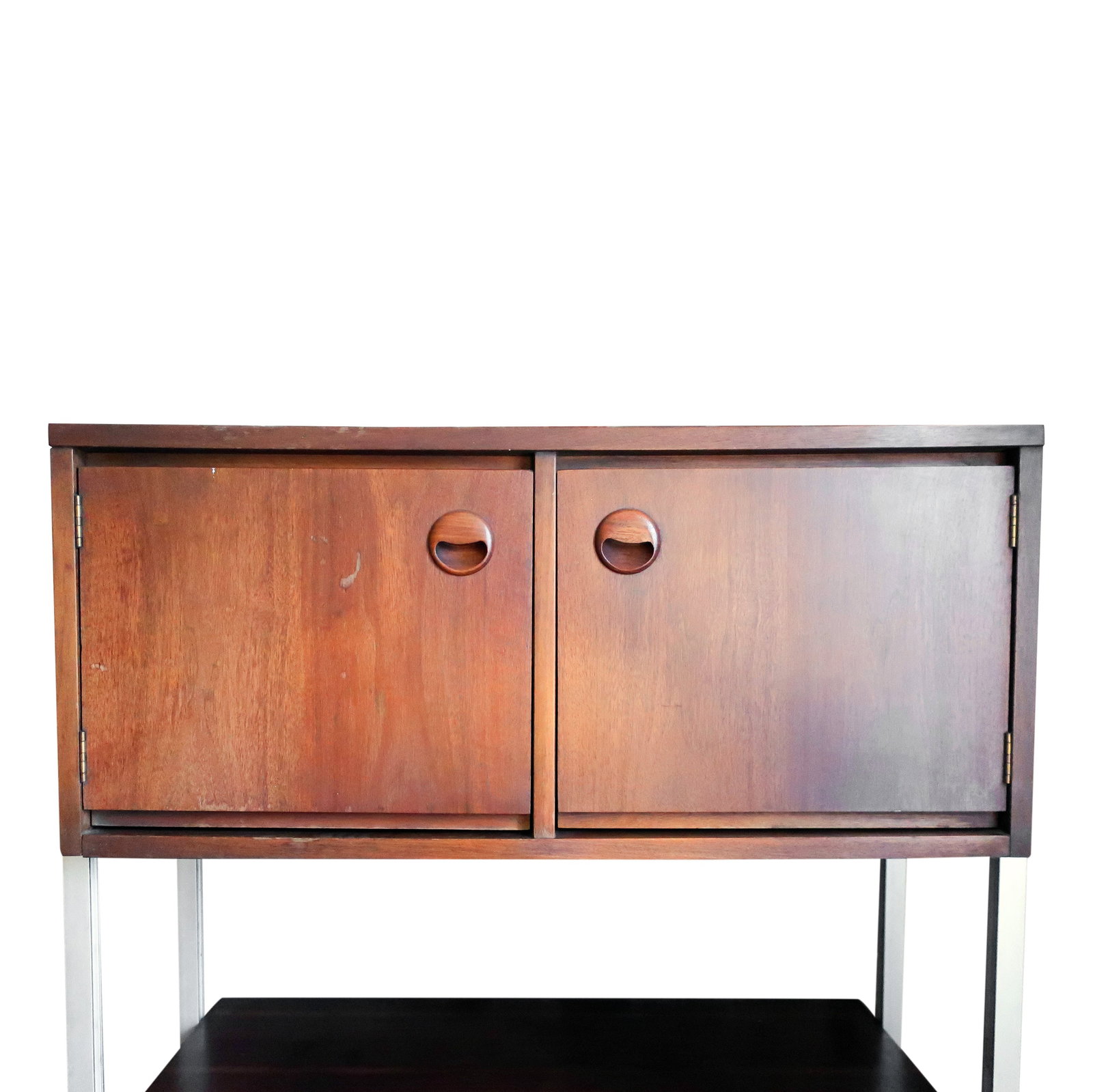 Pair of Mid Century Modern Walnut Wall Units by Stanley - 11