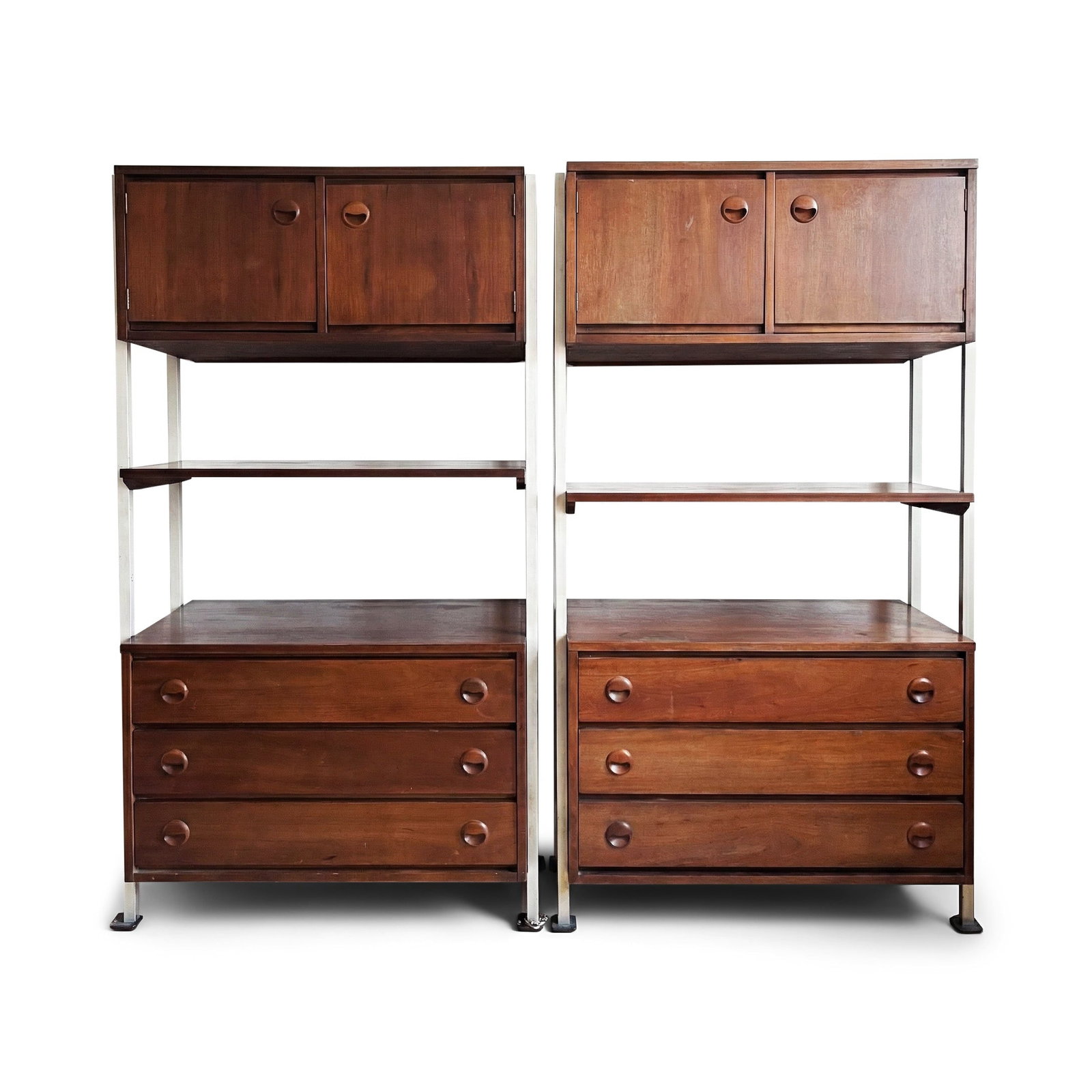 Pair of Mid Century Modern Walnut Wall Units by Stanley (1 of 14)