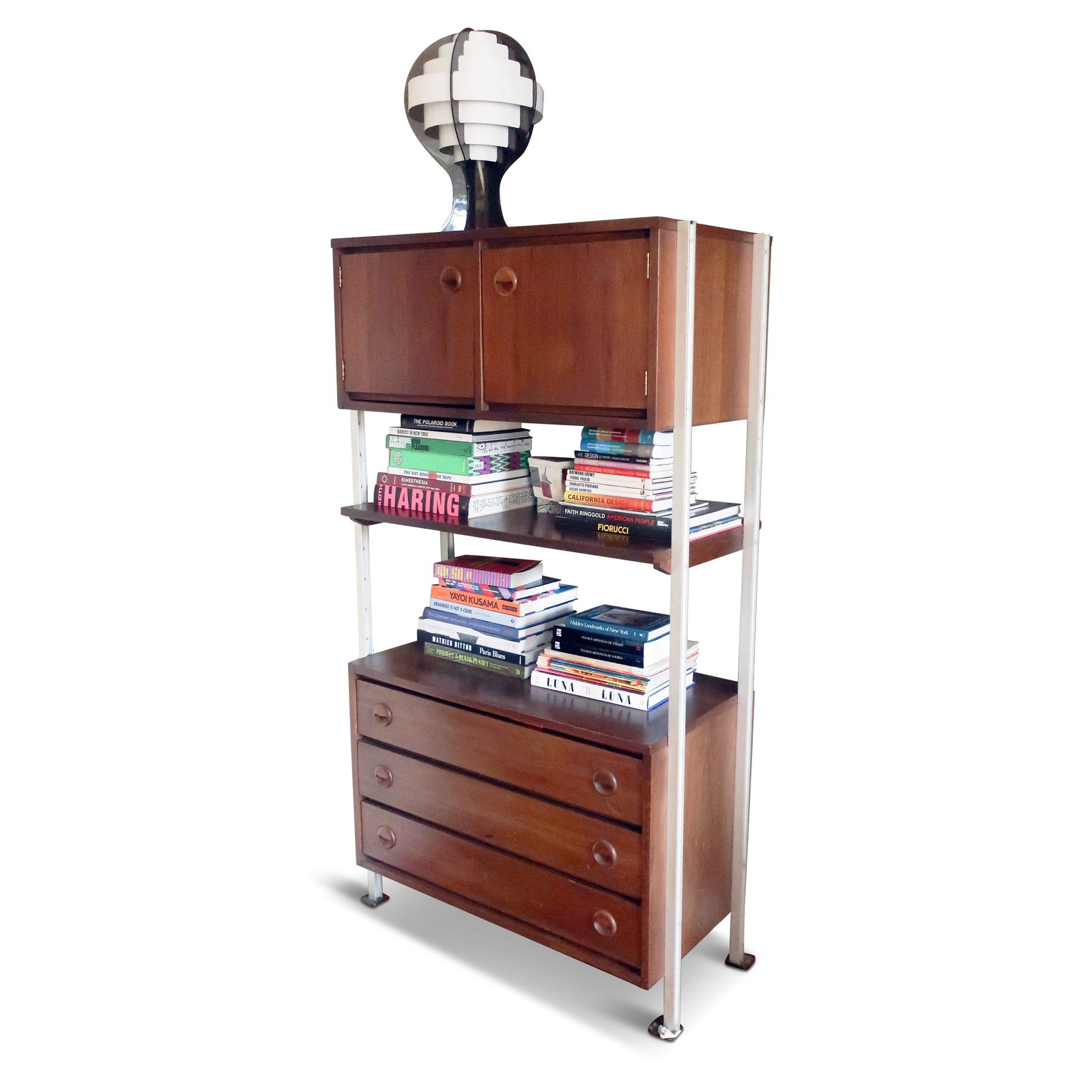 Pair of Mid Century Modern Walnut Wall Units by Stanley - 5