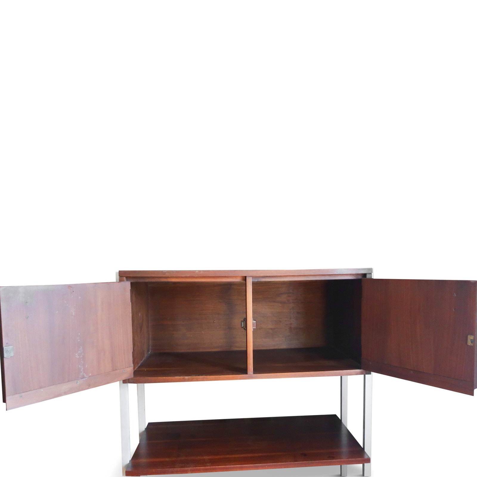Pair of Mid Century Modern Walnut Wall Units by Stanley - 8