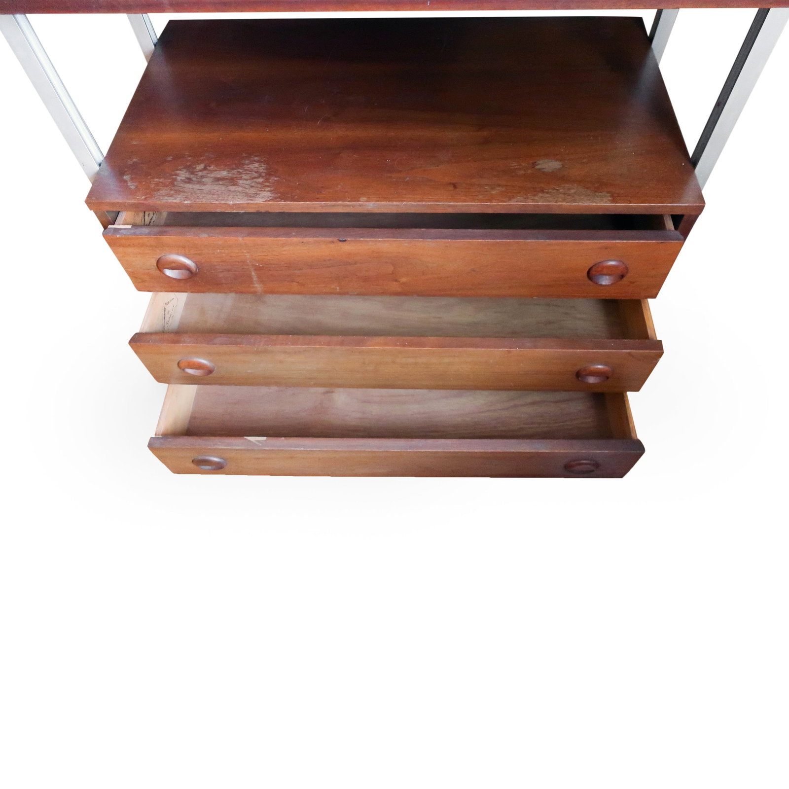 Pair of Mid Century Modern Walnut Wall Units by Stanley - 9