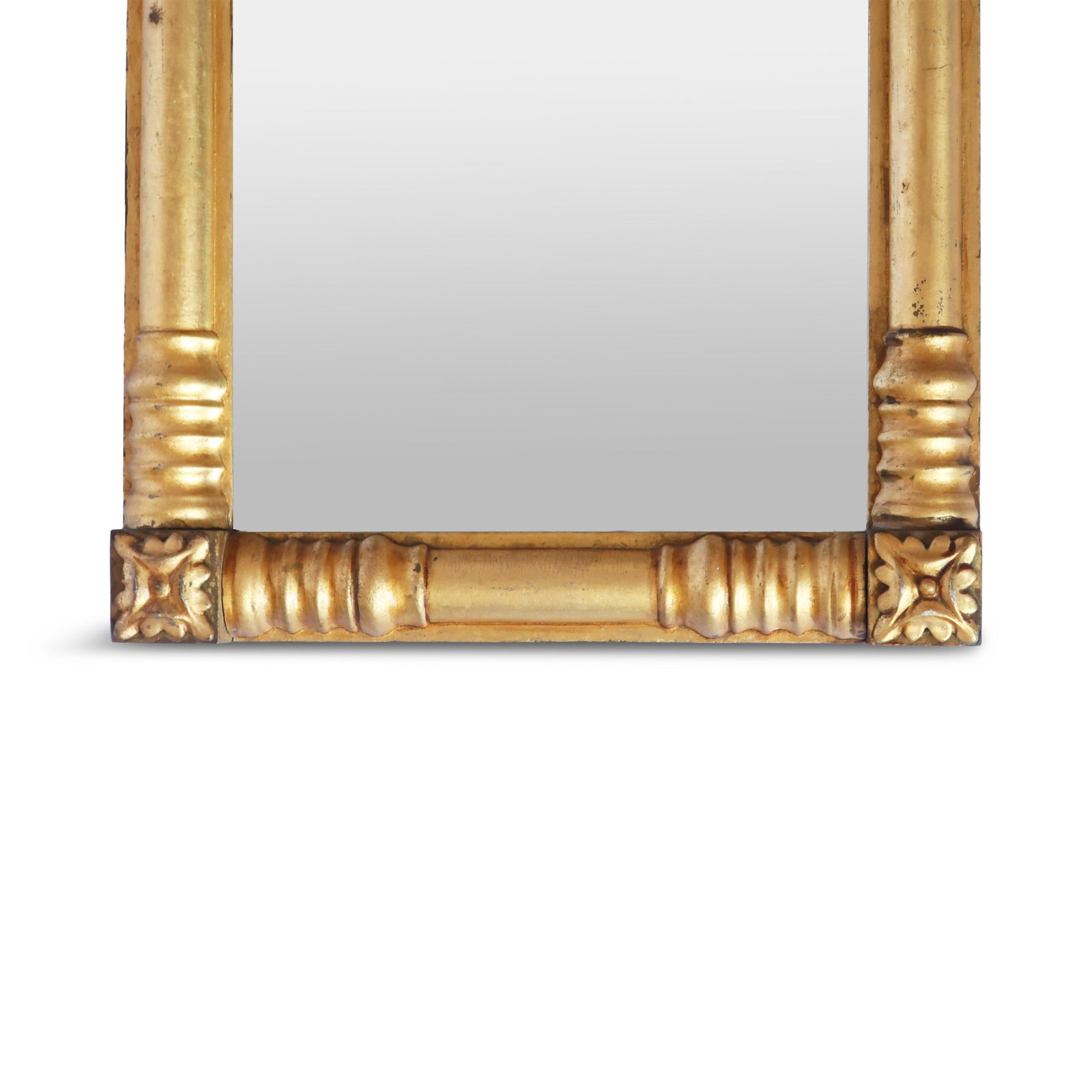19th Century Giltwood Mirror with Rosette Corners and Fruit Panel - 5