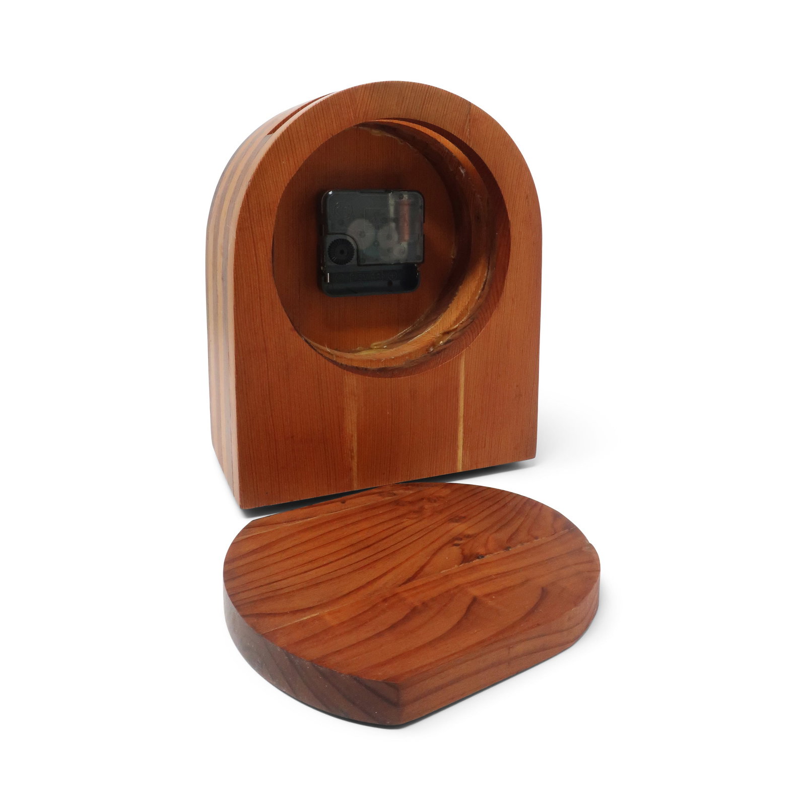 1970s Handcrafted Laminated Wood Desk Clock - 10