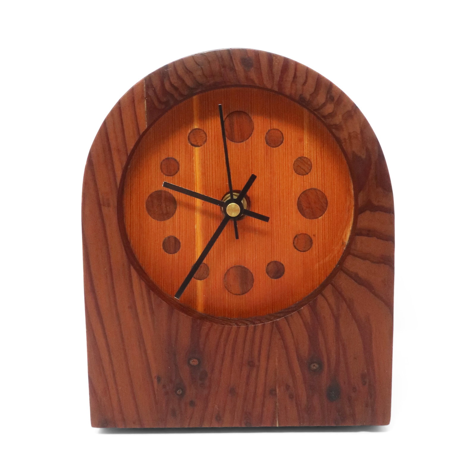1970s Handcrafted Laminated Wood Desk Clock - 2