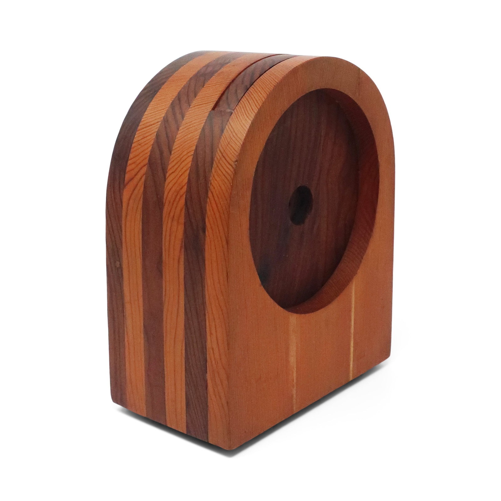 1970s Handcrafted Laminated Wood Desk Clock - 6