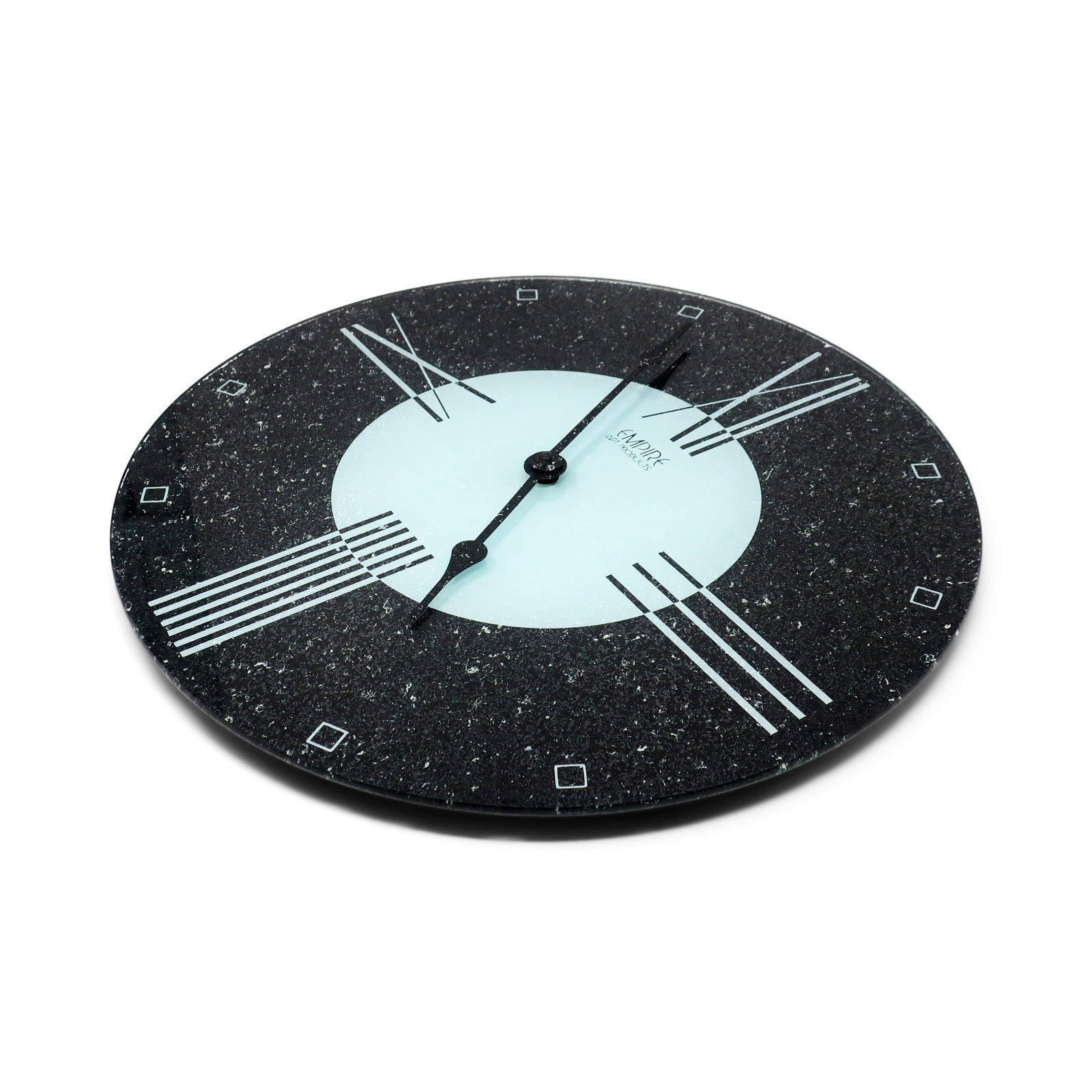 1980s Postmodern Reverse Painted Glass Wall Clock by Empire Art - 2
