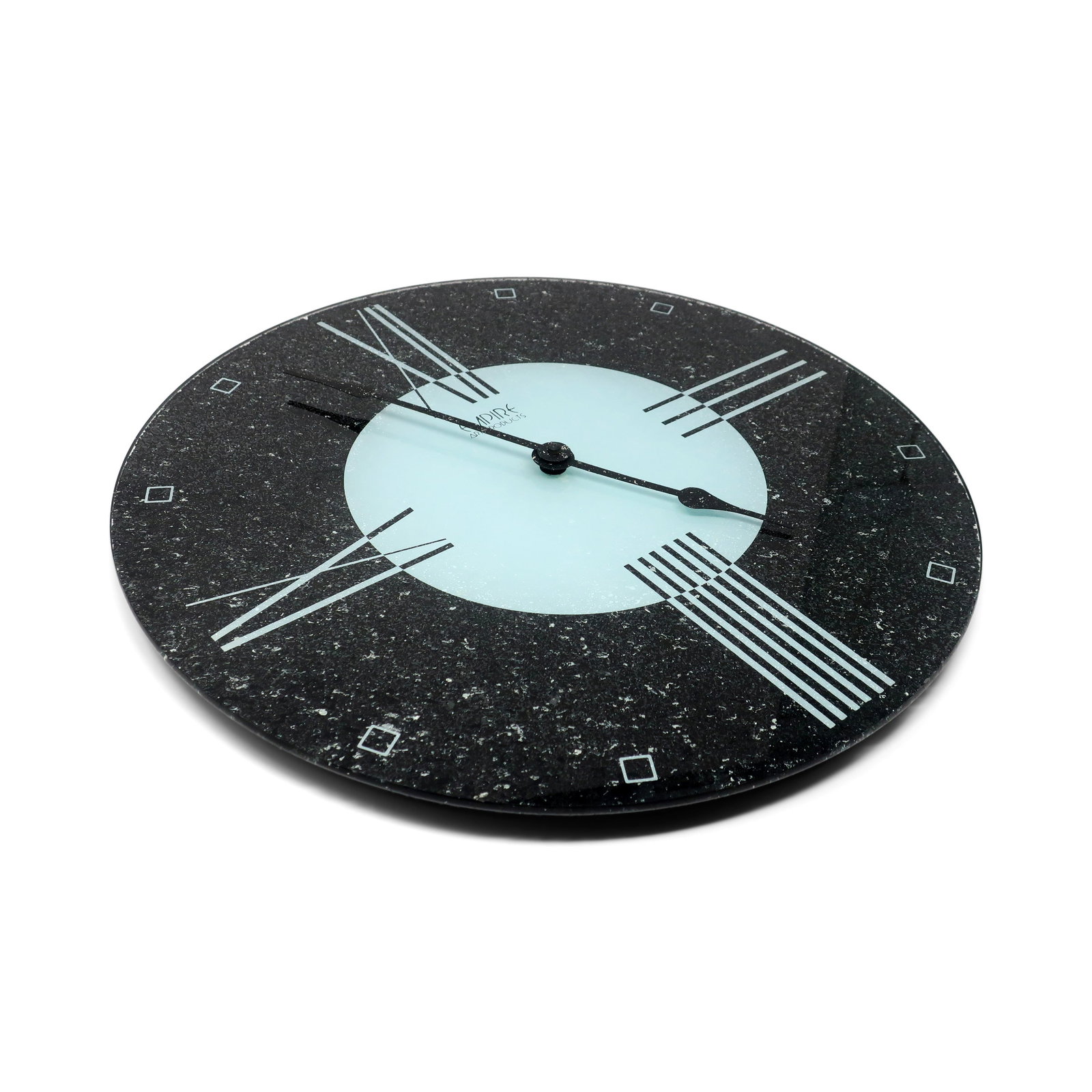 1980s Postmodern Reverse Painted Glass Wall Clock by Empire Art - 3
