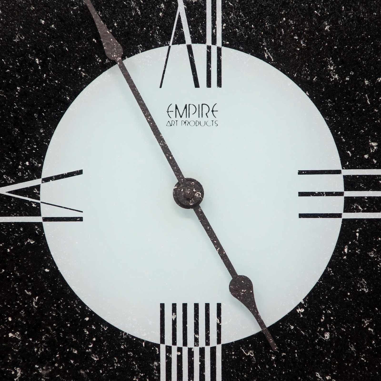 1980s Postmodern Reverse Painted Glass Wall Clock by Empire Art - 4