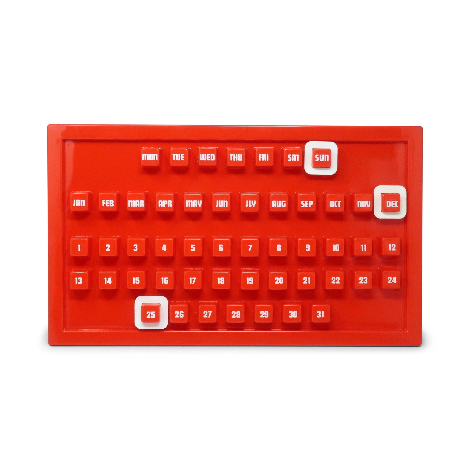 1970s Red Plastic Perpetual Calendar - 2