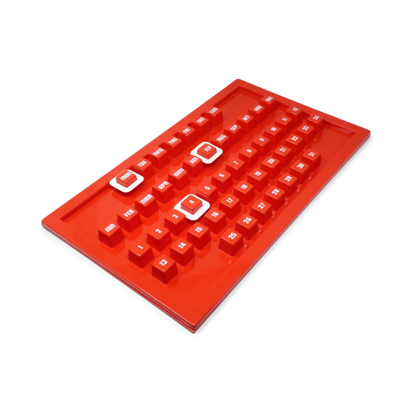 1970s Red Plastic Perpetual Calendar - 3