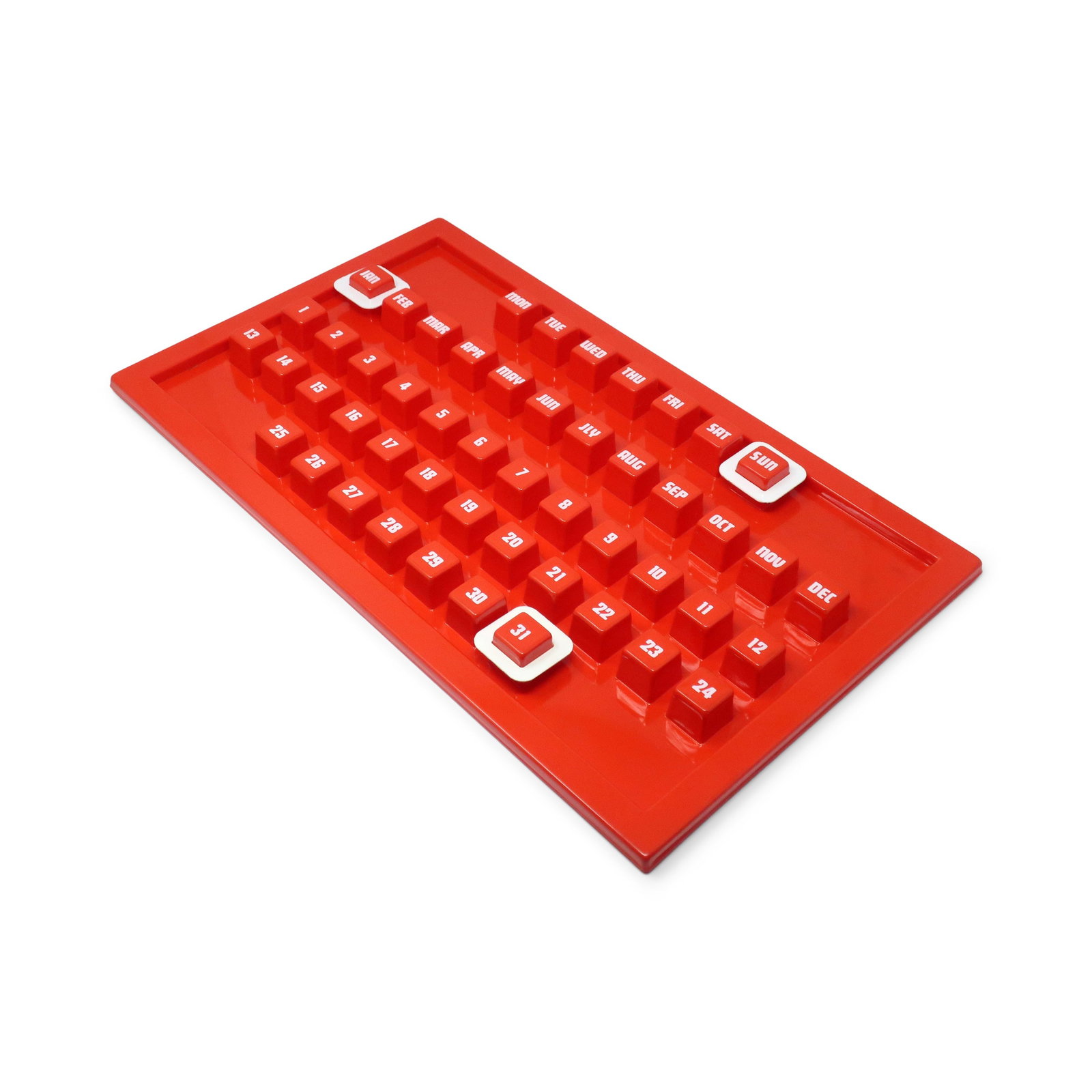 1970s Red Plastic Perpetual Calendar - 5