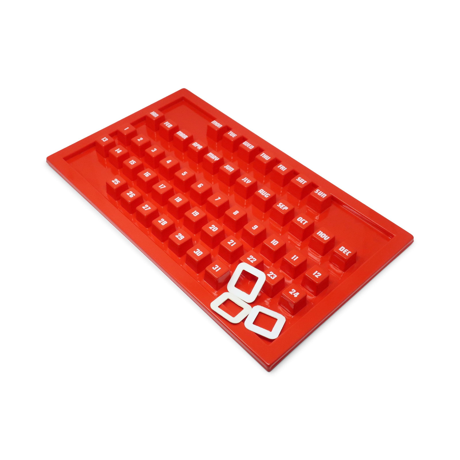 1970s Red Plastic Perpetual Calendar - 6