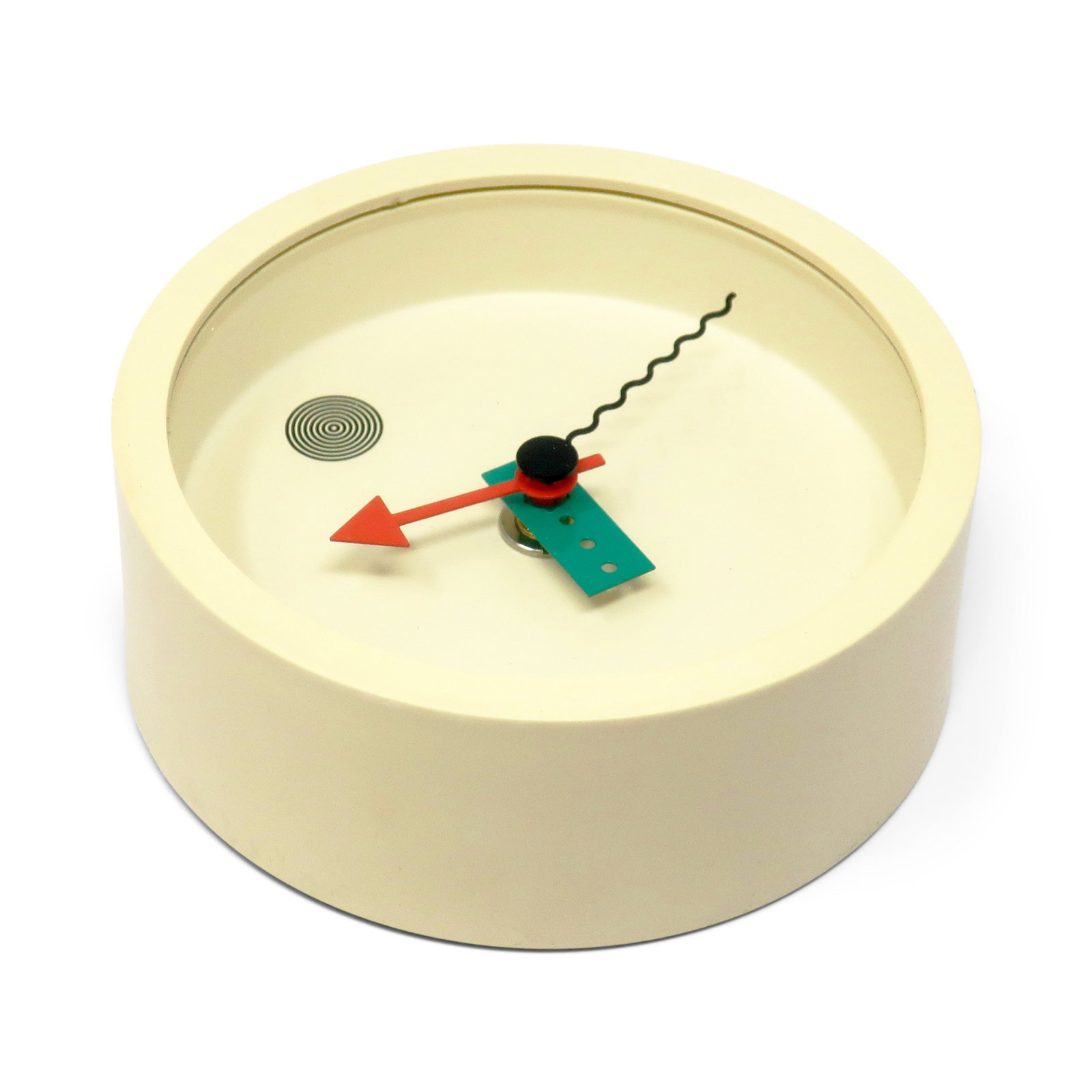 1980s White Postmodern Wall Clock by Shohei Mihara for Wakita - 4