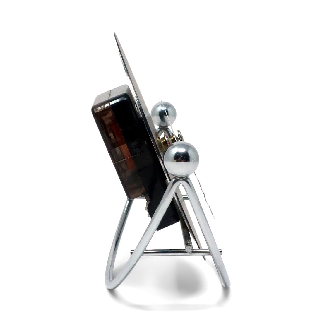 1980s Postmodern Chrome Rocking Desk Clock - 7