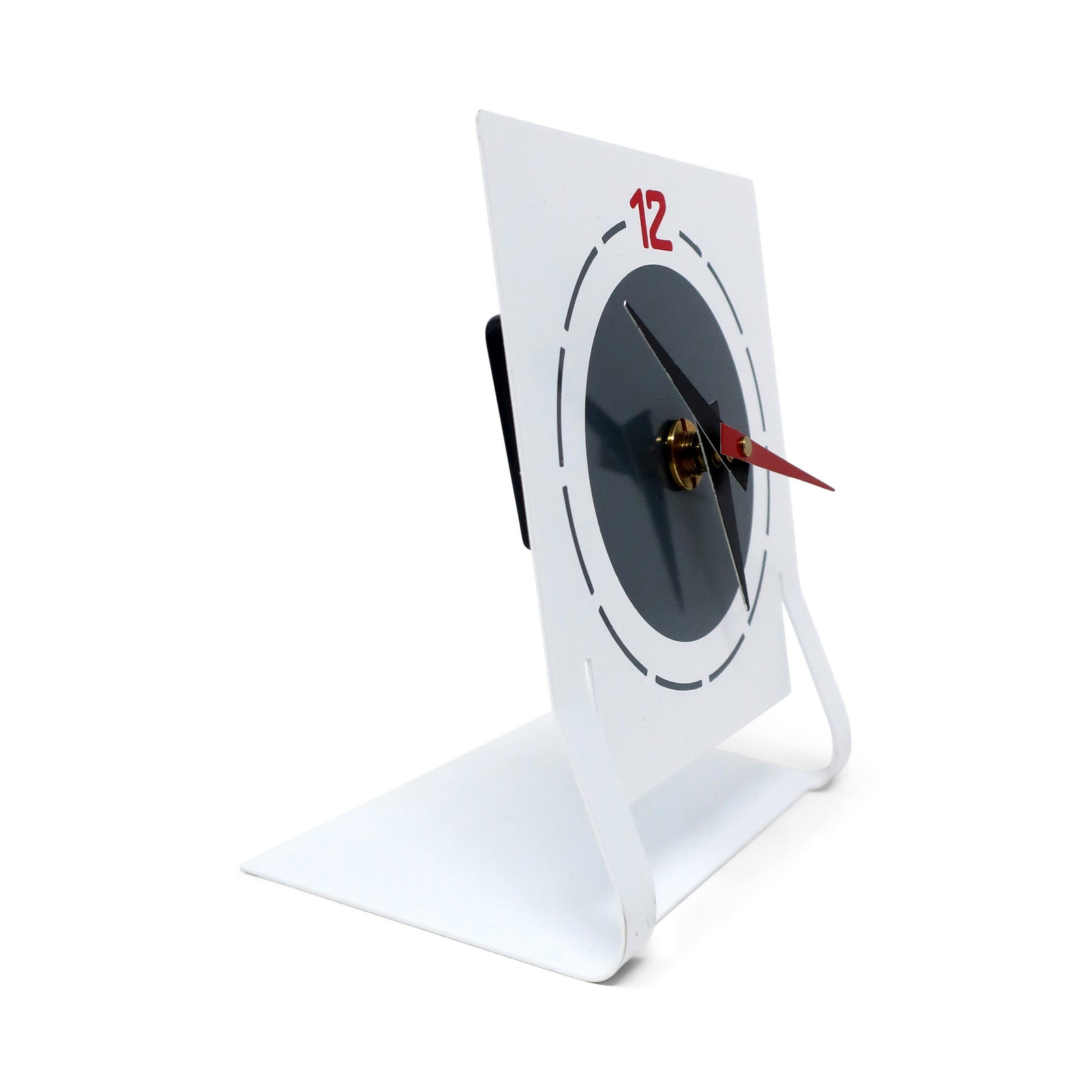 1980s White Metal Desk Clock by Time Square - 3