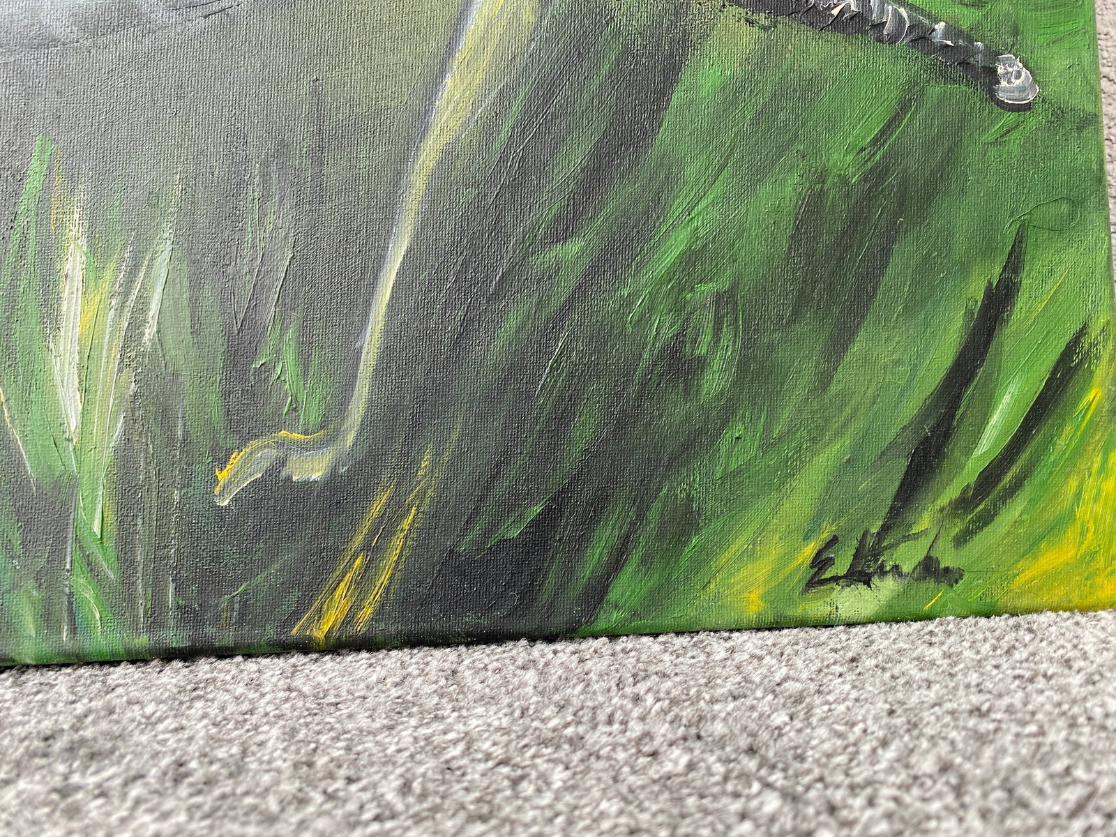 Acrylic painting of a Grasshopper - 3