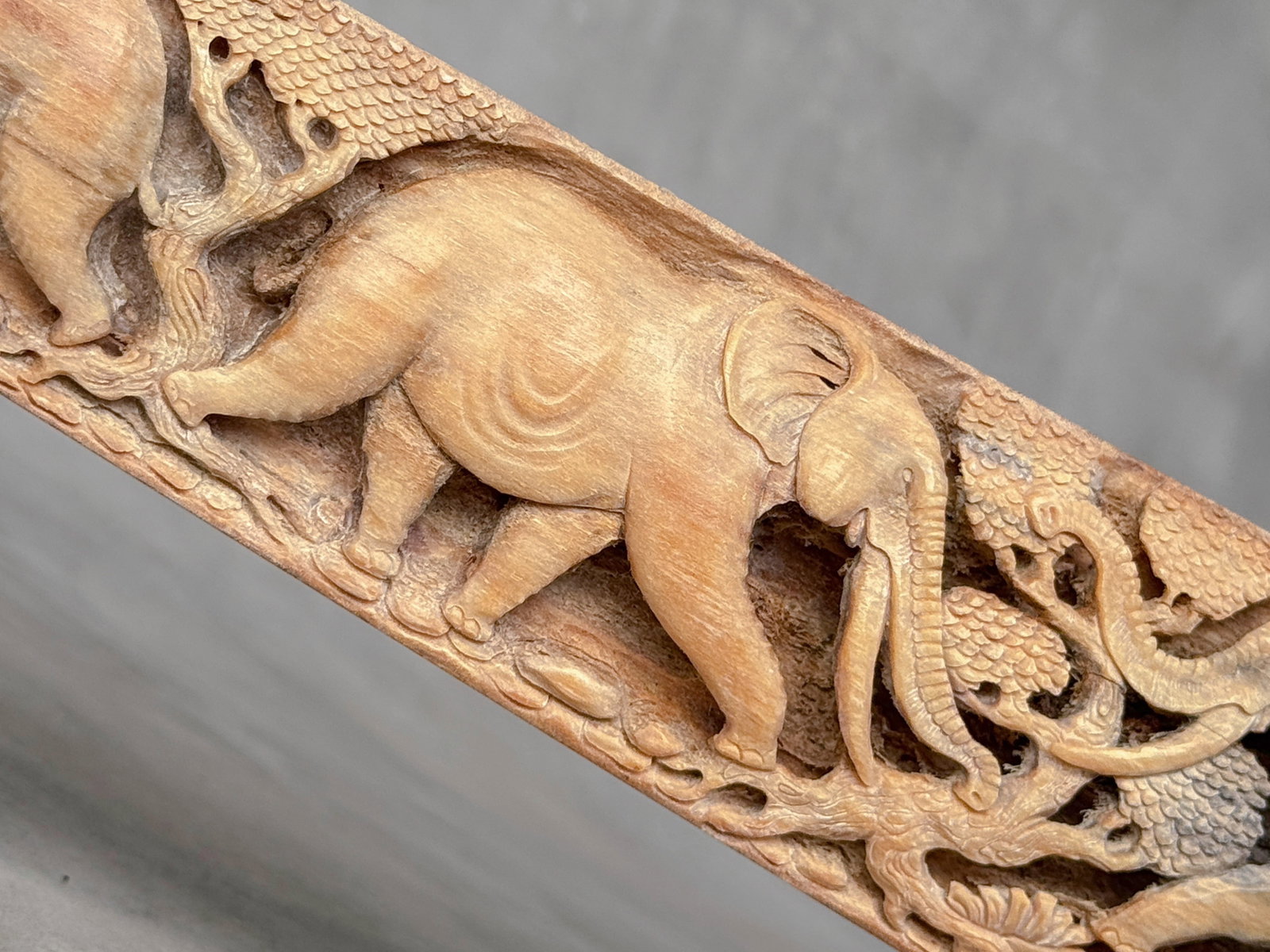 A stunning carved swordfish rostrum - Parade of Savannah elephants - 3
