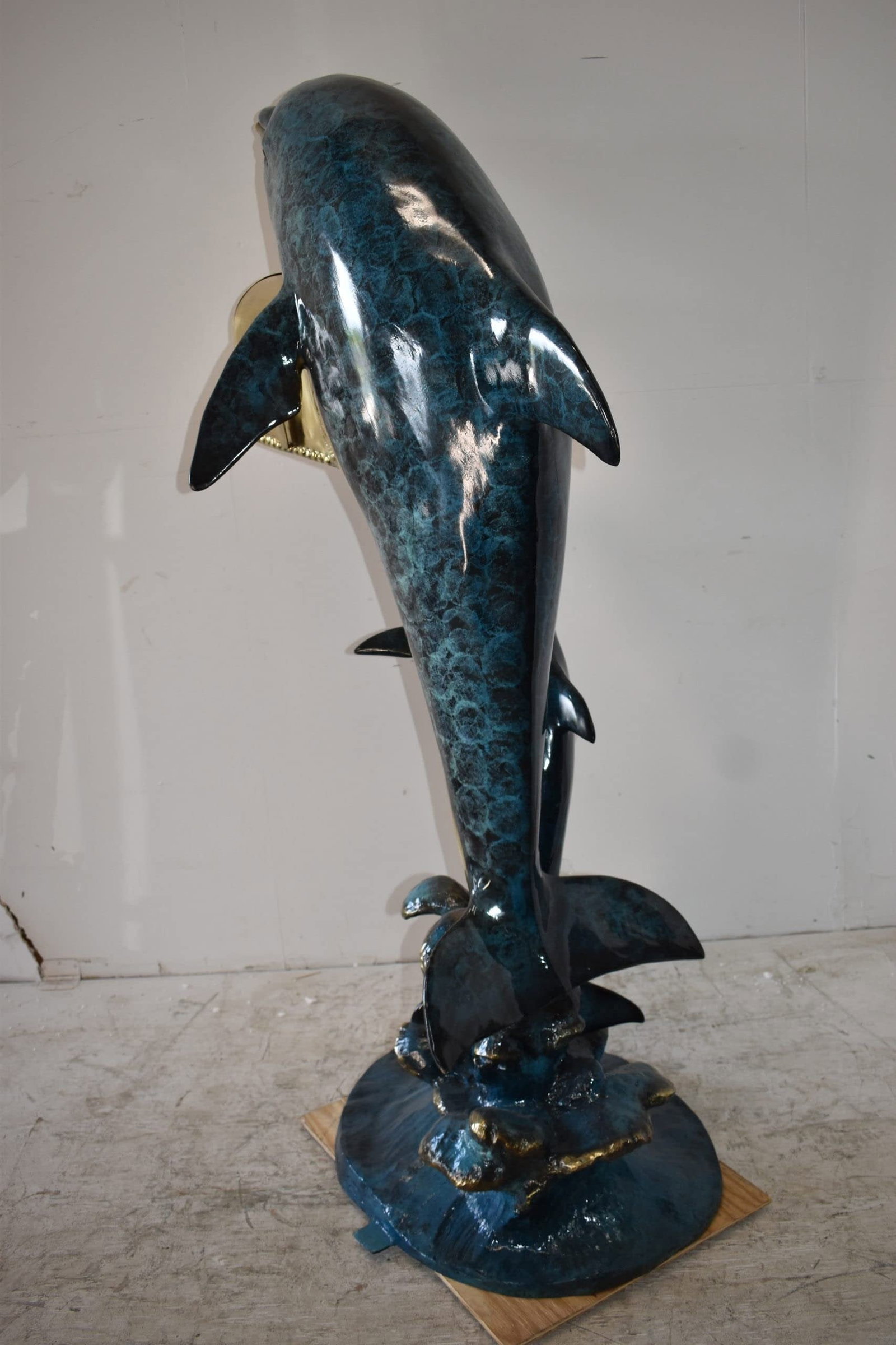 Two Dolphins Mailbox Made of Bronze Statue Size: 48" x 31" x 68"H - 6