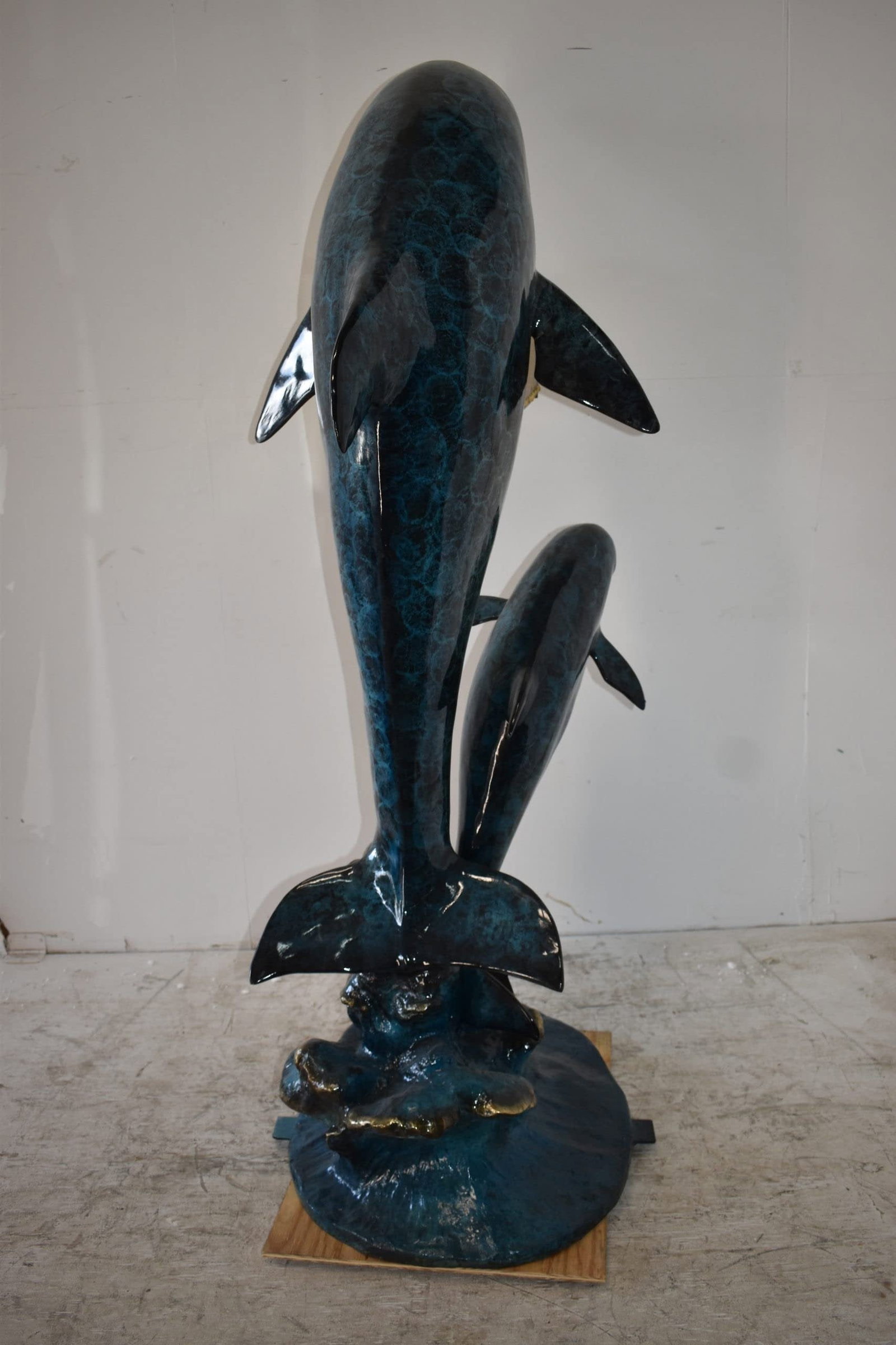 Two Dolphins Mailbox Made of Bronze Statue Size: 48" x 31" x 68"H - 7