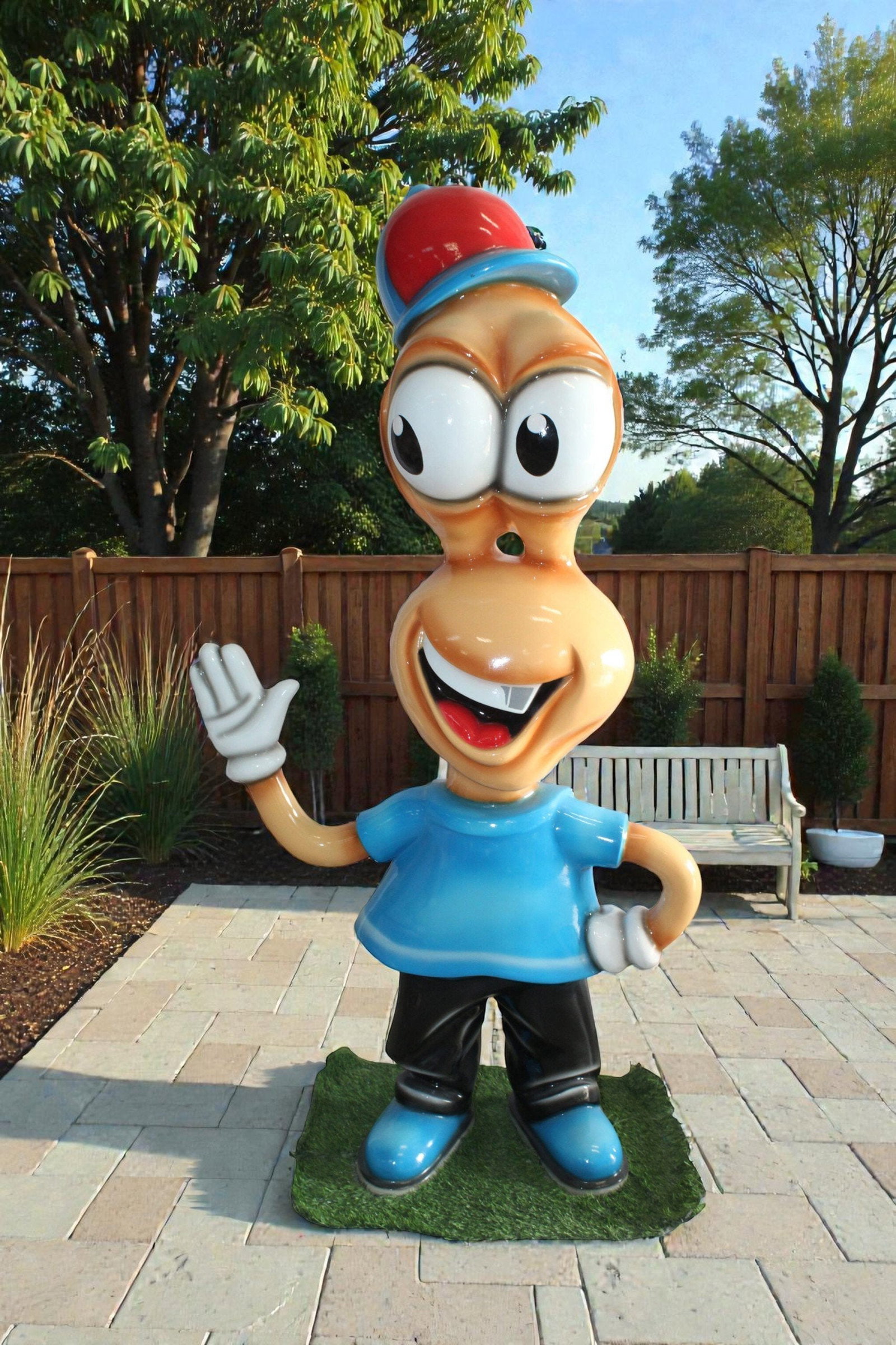 Fiberglass Peanut Cartoon Statue, Nostalgic Comic Charm 36" x 16" x 66"H - 3