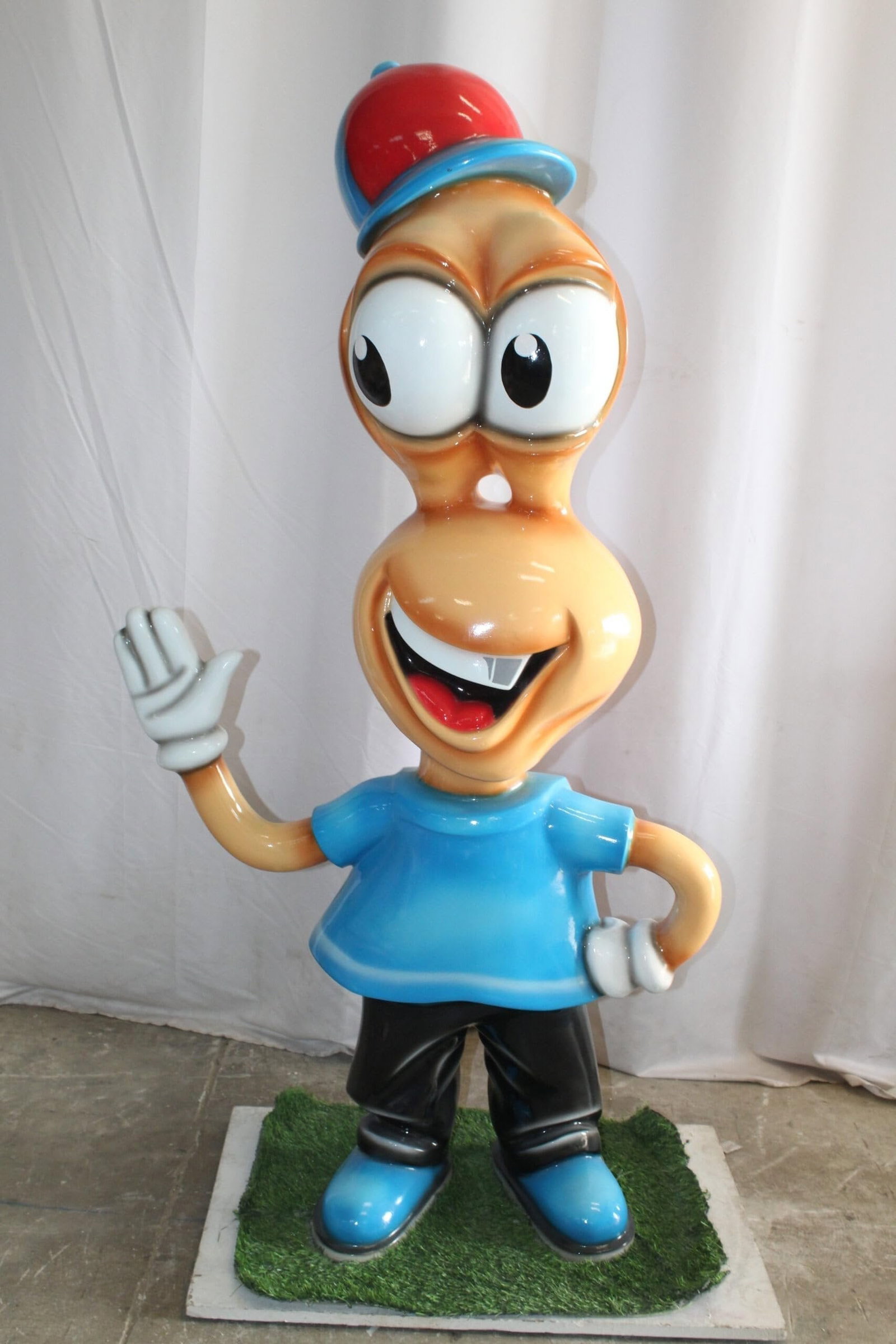 Fiberglass Peanut Cartoon Statue, Nostalgic Comic Charm 36" x 16" x 66"H - 4