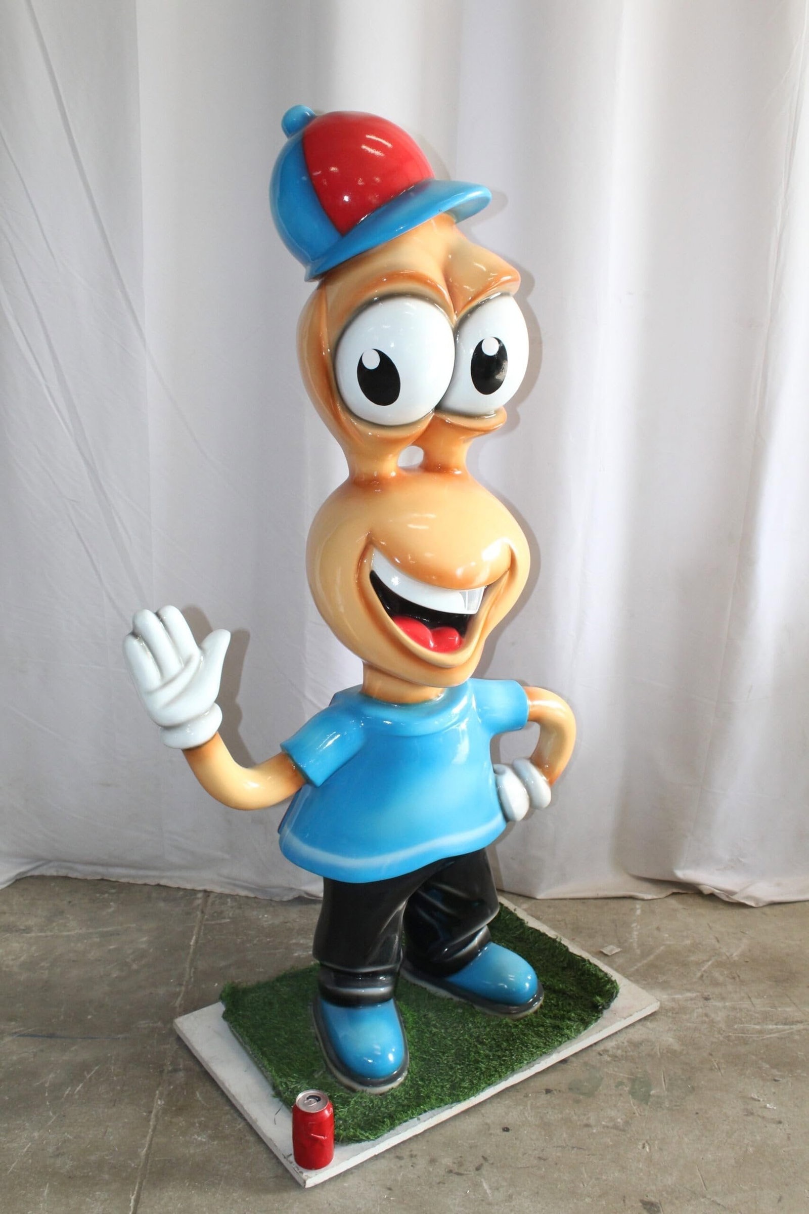 Fiberglass Peanut Cartoon Statue, Nostalgic Comic Charm 36" x 16" x 66"H - 5