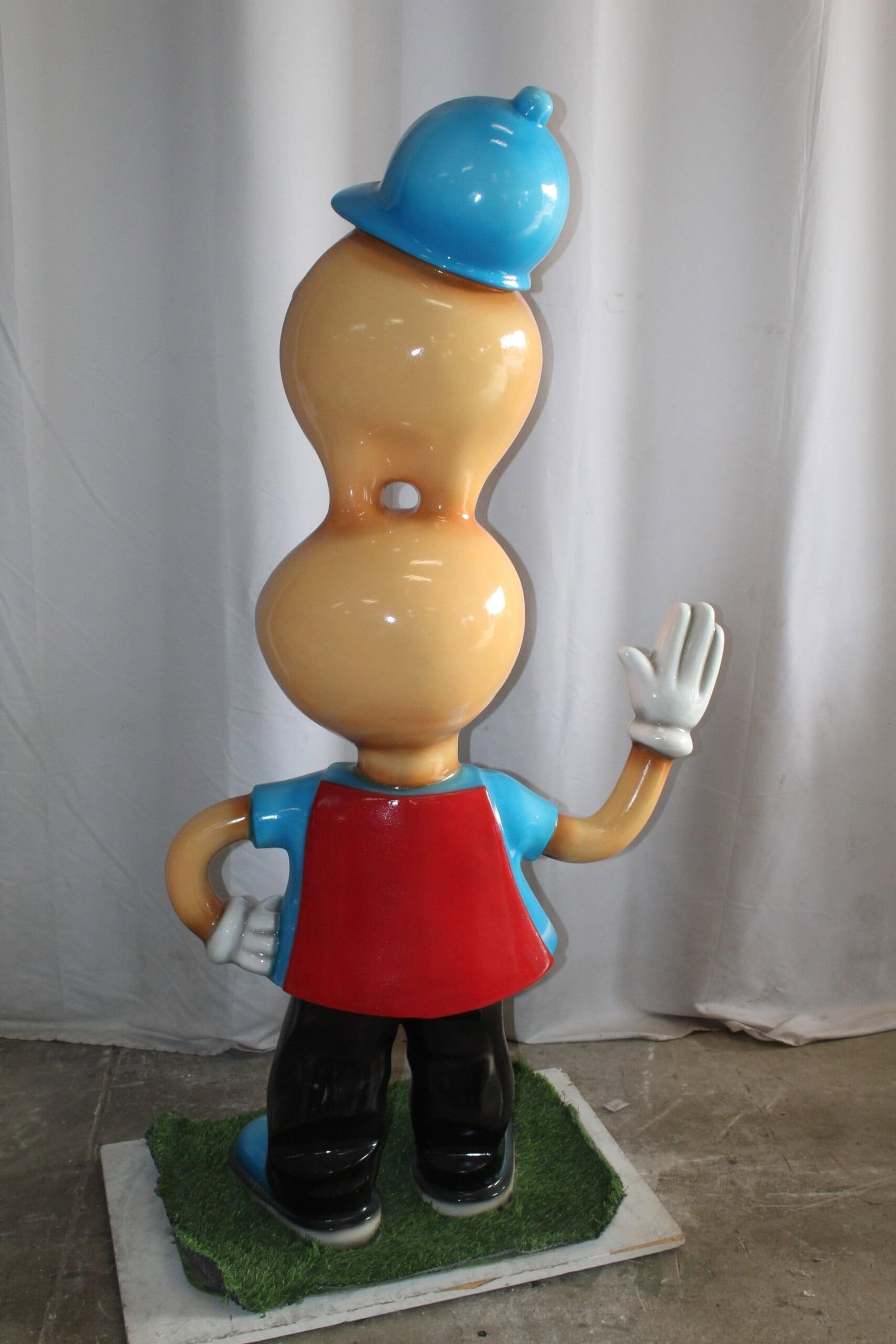 Fiberglass Peanut Cartoon Statue, Nostalgic Comic Charm 36" x 16" x 66"H - 9
