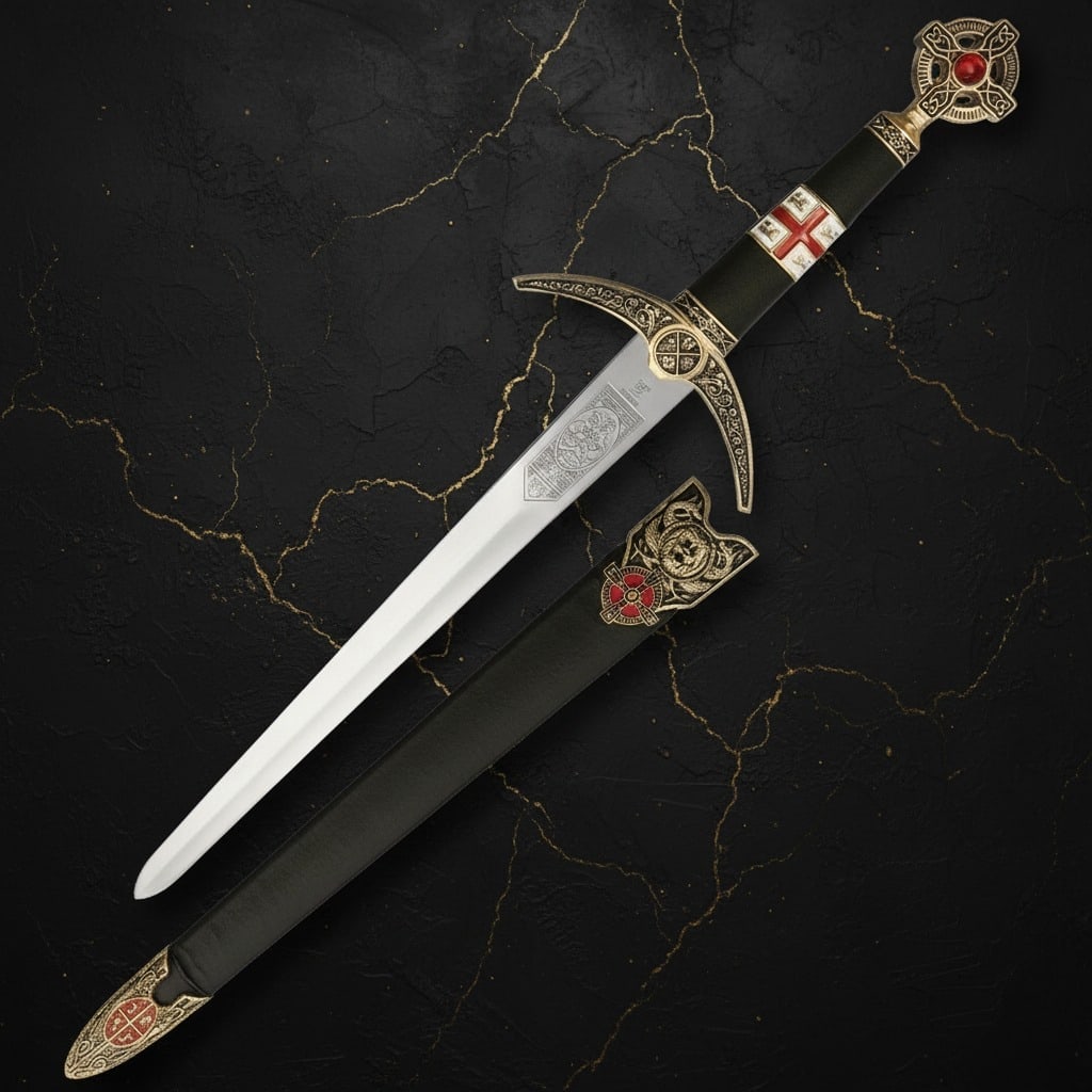 11" Medieval Style Short Sword Stainless Steel Blade Decorative Alloy Hilt: Title:11" Medieval Style Short Sword Stainless Steel Blade Decorative Alloy Hilt Description:This miniature Robin Hood sword is a decorative collectible piece featuring an unsharpened blade and an